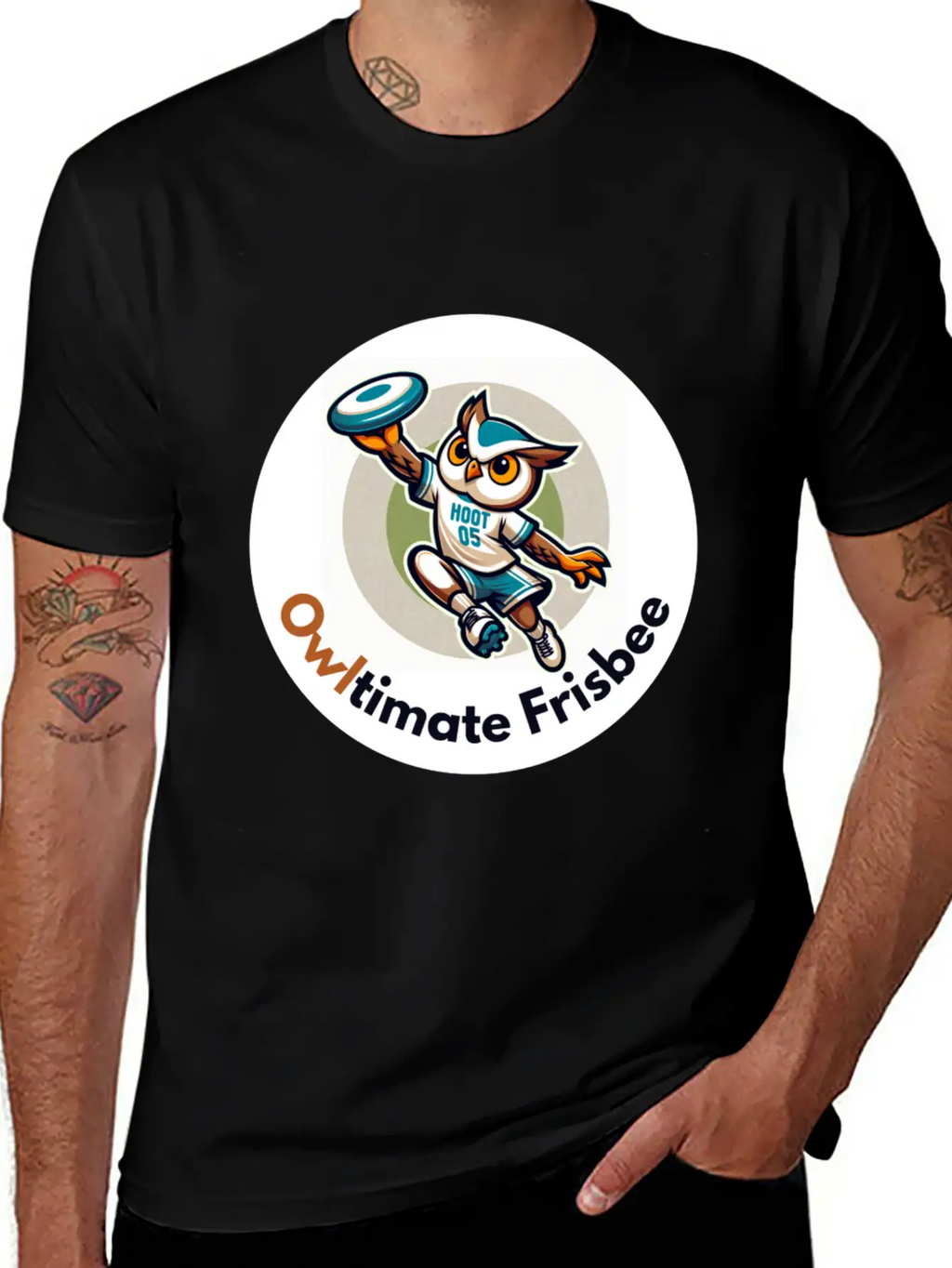 "Owltimate Frisbee" Athletic Owl Design Comfortable Minimalist Graphic Tee – Summer Style Essential