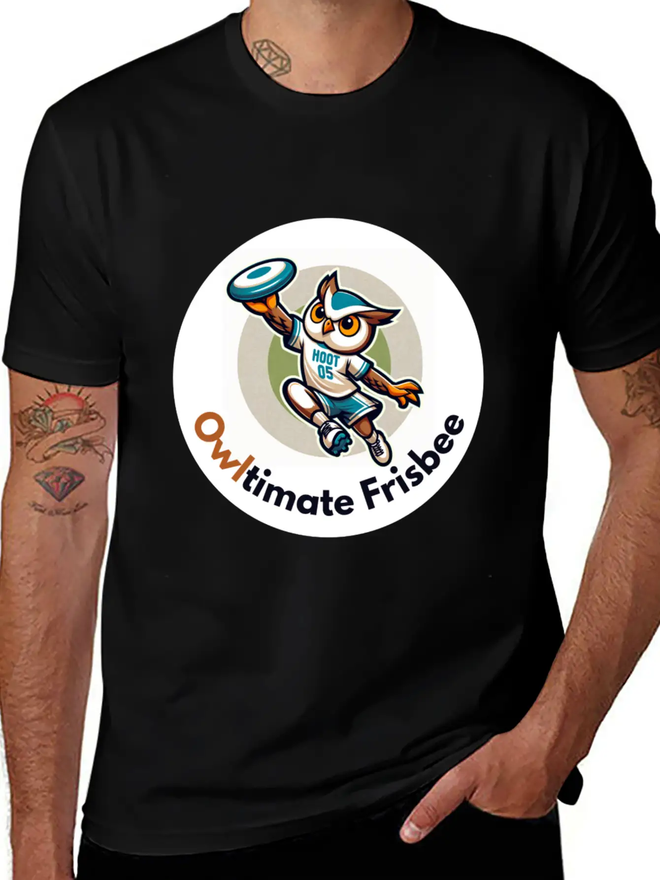 "Owltimate Frisbee" Athletic Owl Design Comfortable Minimalist Graphic Tee – Summer Style Essential