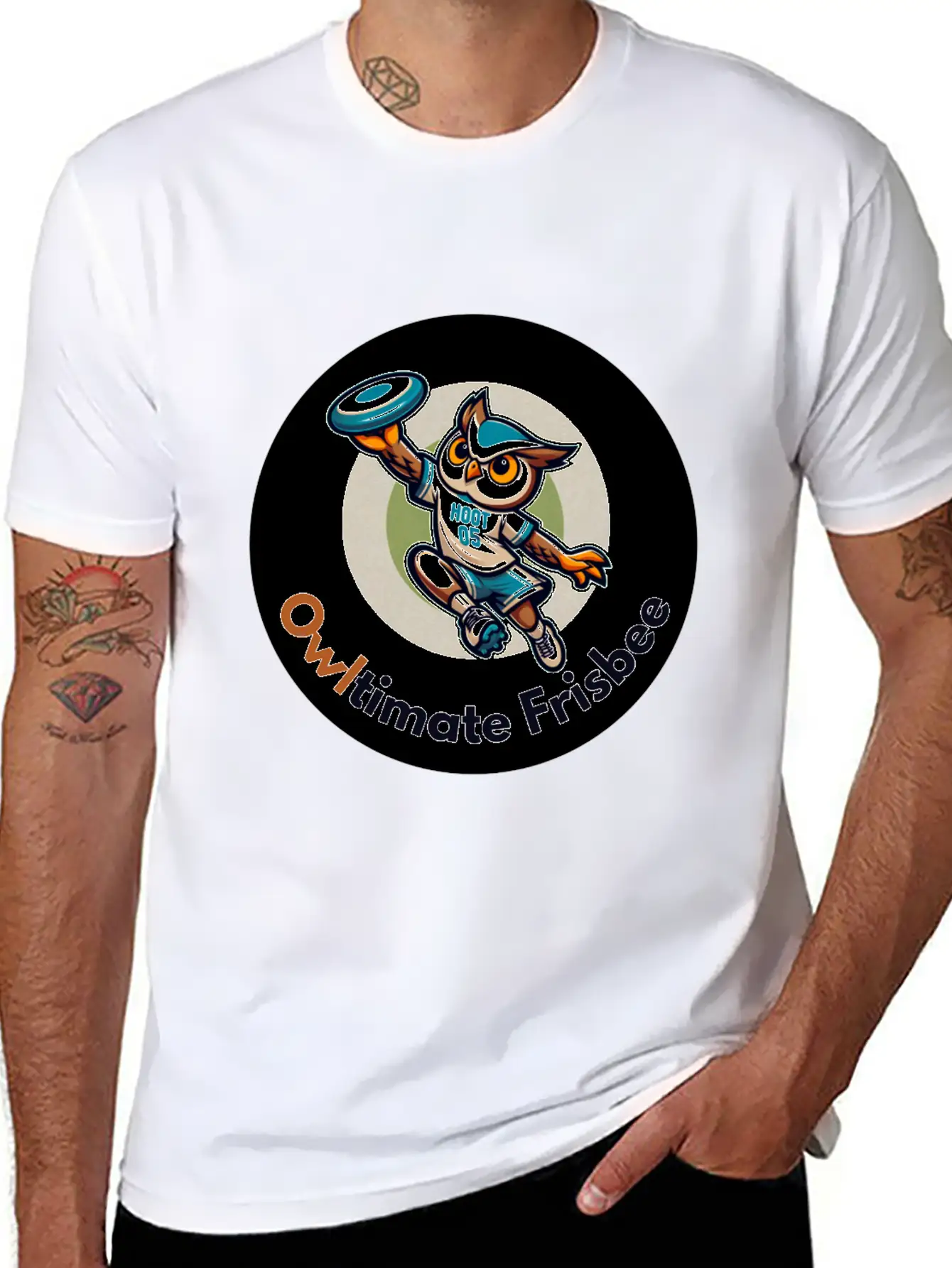 "Owltimate Frisbee" Athletic Owl Design Comfortable Minimalist Graphic Tee – Summer Style Essential