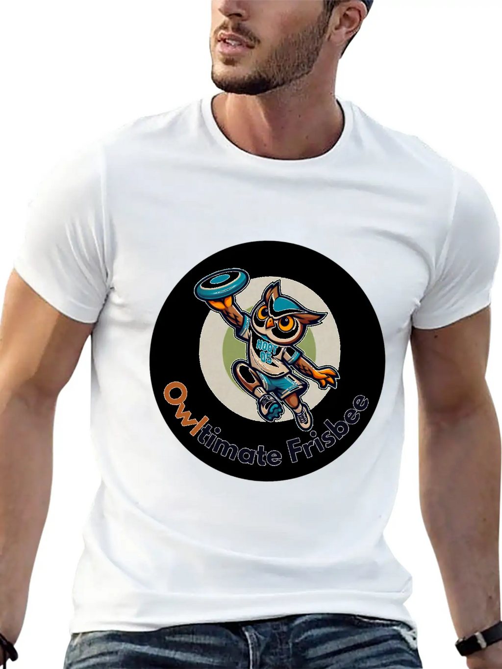 "Owltimate Frisbee" Athletic Owl Design Comfortable Minimalist Graphic Tee – Summer Style Essential