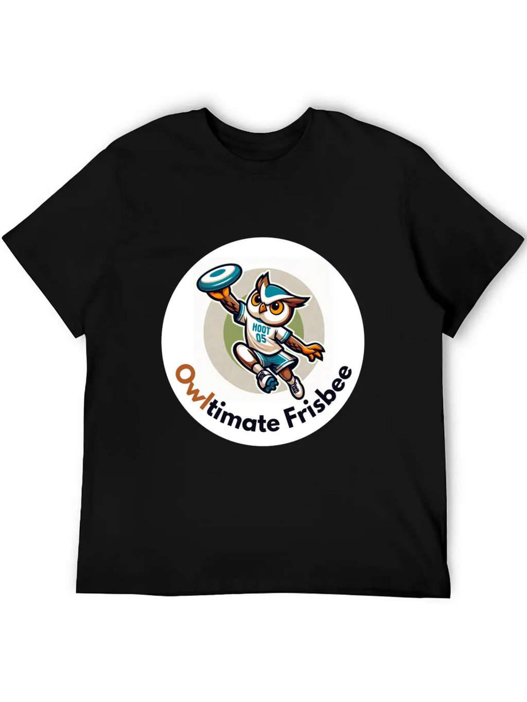 "Owltimate Frisbee" Athletic Owl Design Comfortable Minimalist Graphic Tee – Summer Style Essential