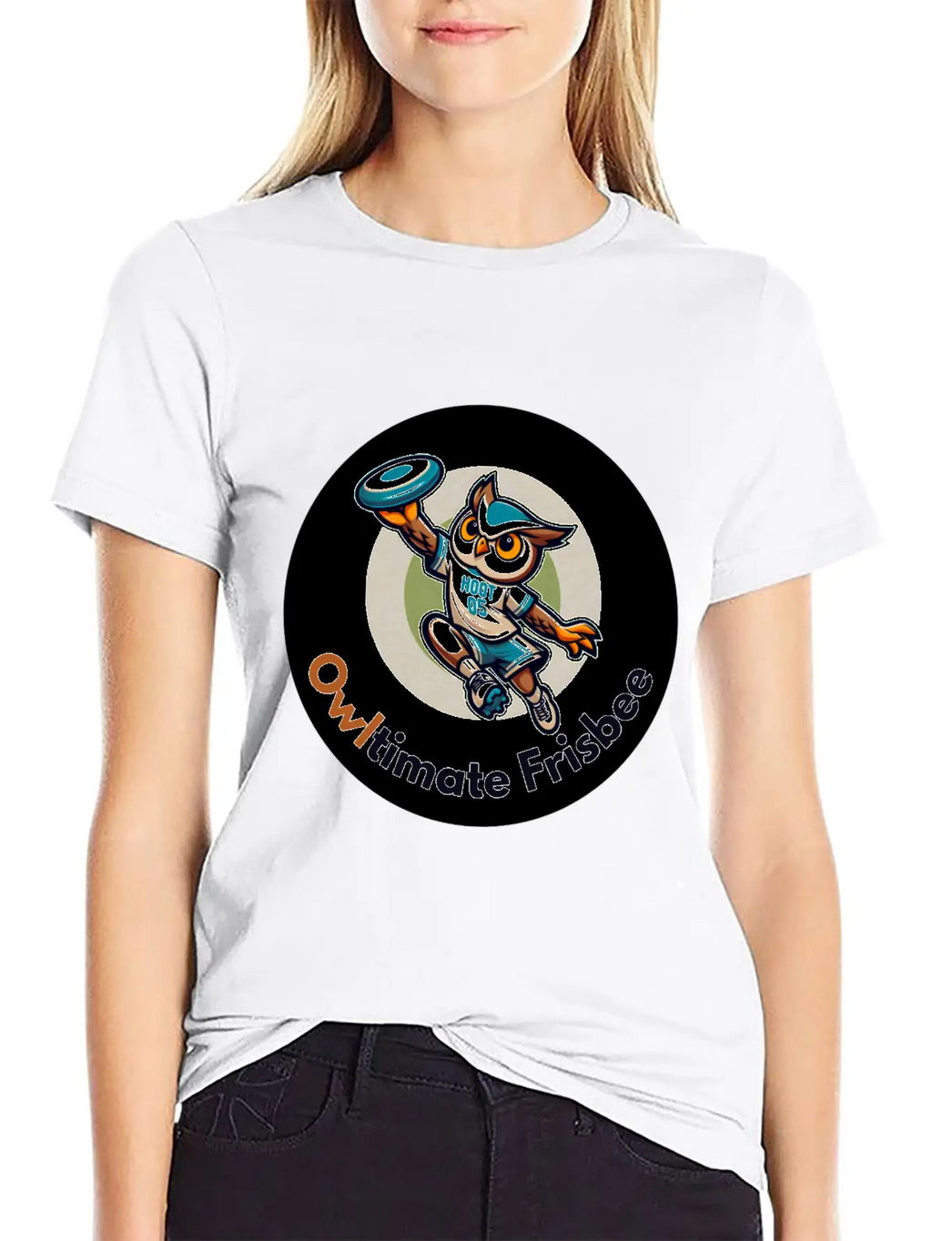 "Owltimate Frisbee" Athletic Owl Design Comfortable Minimalist Graphic Tee – Summer Style Essential