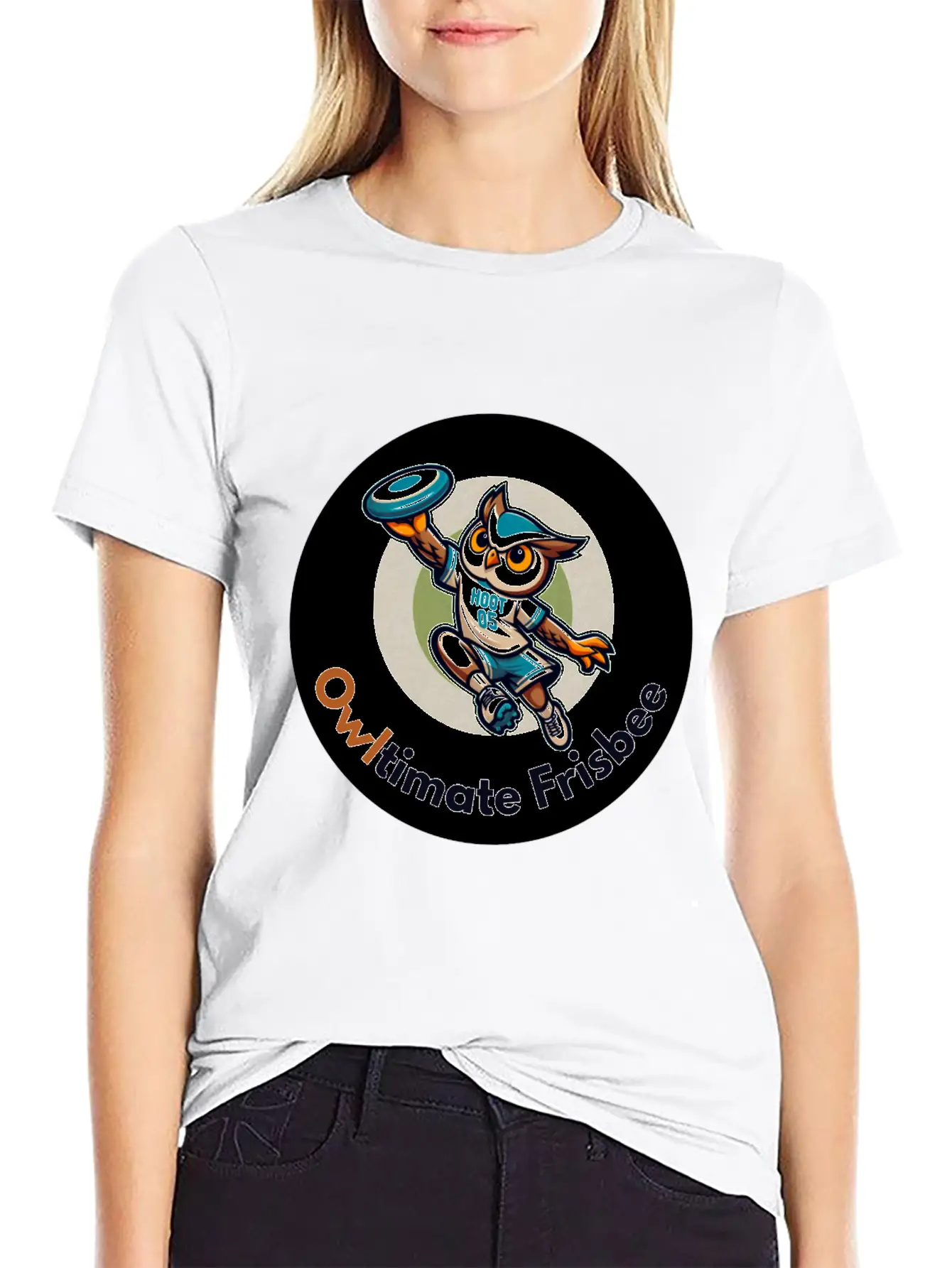 "Owltimate Frisbee" Athletic Owl Design Comfortable Minimalist Graphic Tee – Summer Style Essential
