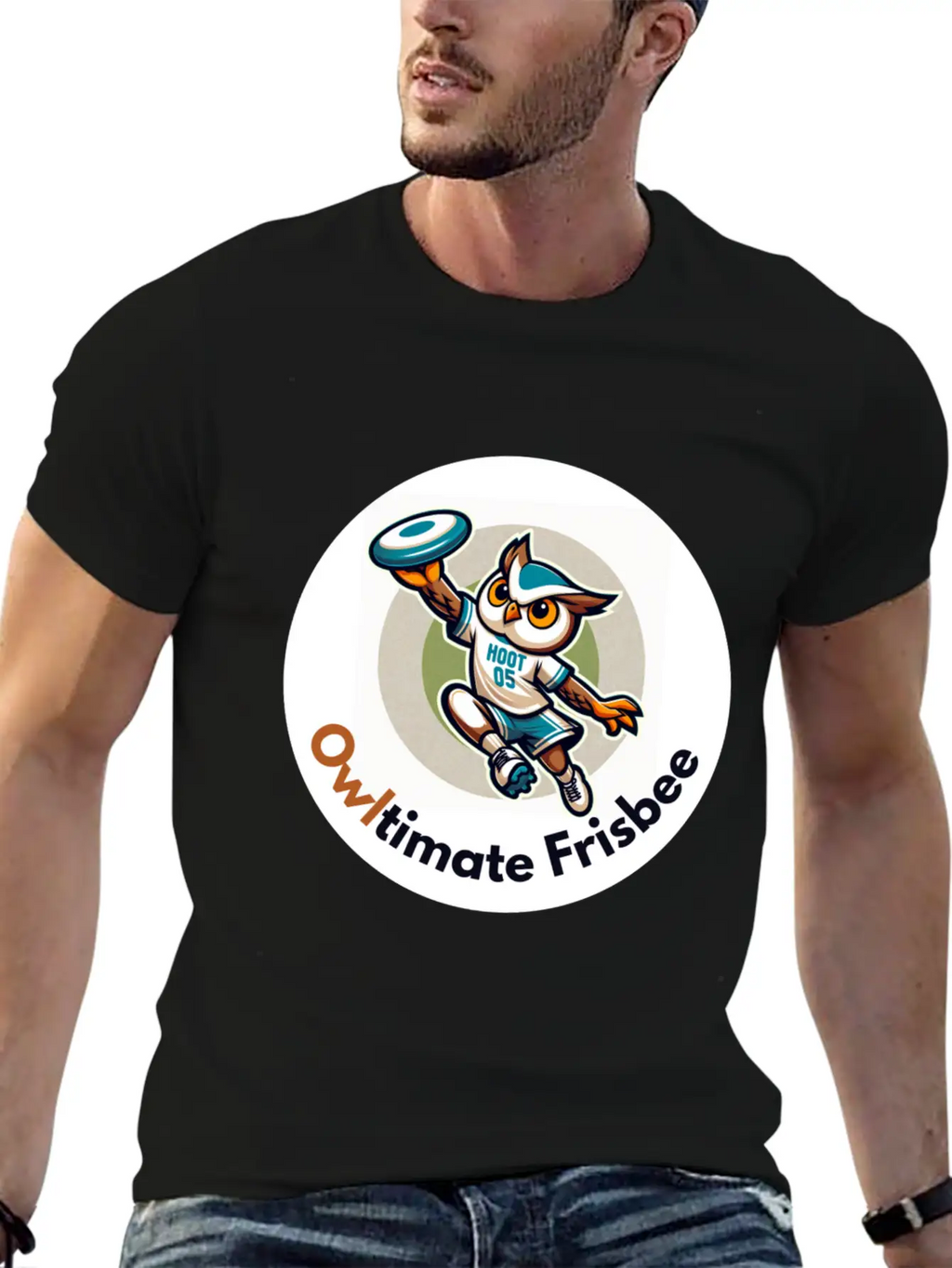 "Owltimate Frisbee" Athletic Owl Design Comfortable Minimalist Graphic Tee – Summer Style Essential