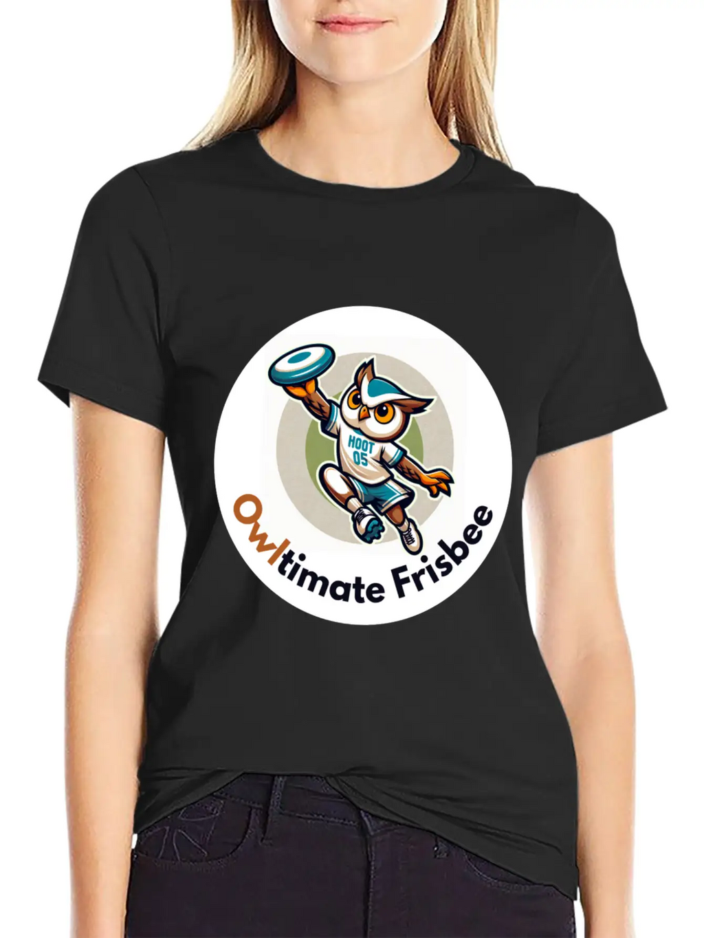"Owltimate Frisbee" Athletic Owl Design Comfortable Minimalist Graphic Tee – Summer Style Essential