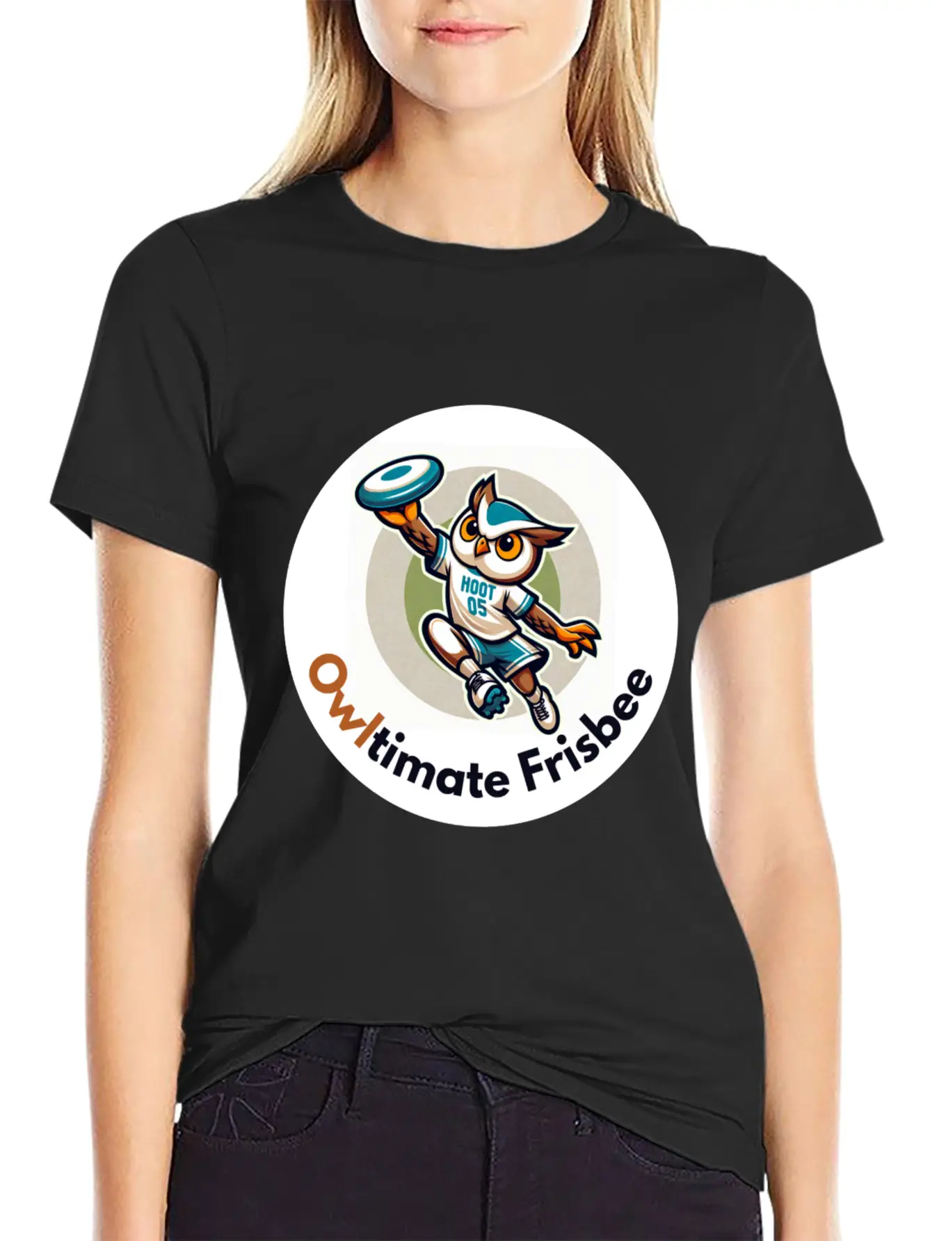 "Owltimate Frisbee" Athletic Owl Design Comfortable Minimalist Graphic Tee – Summer Style Essential