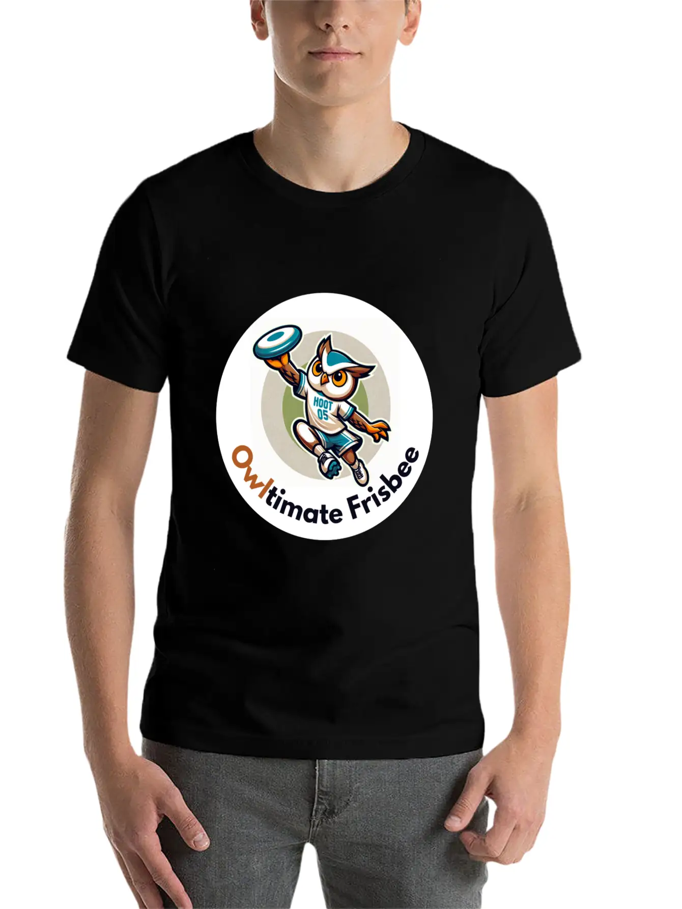 "Owltimate Frisbee" Athletic Owl Design Comfortable Minimalist Graphic Tee – Summer Style Essential