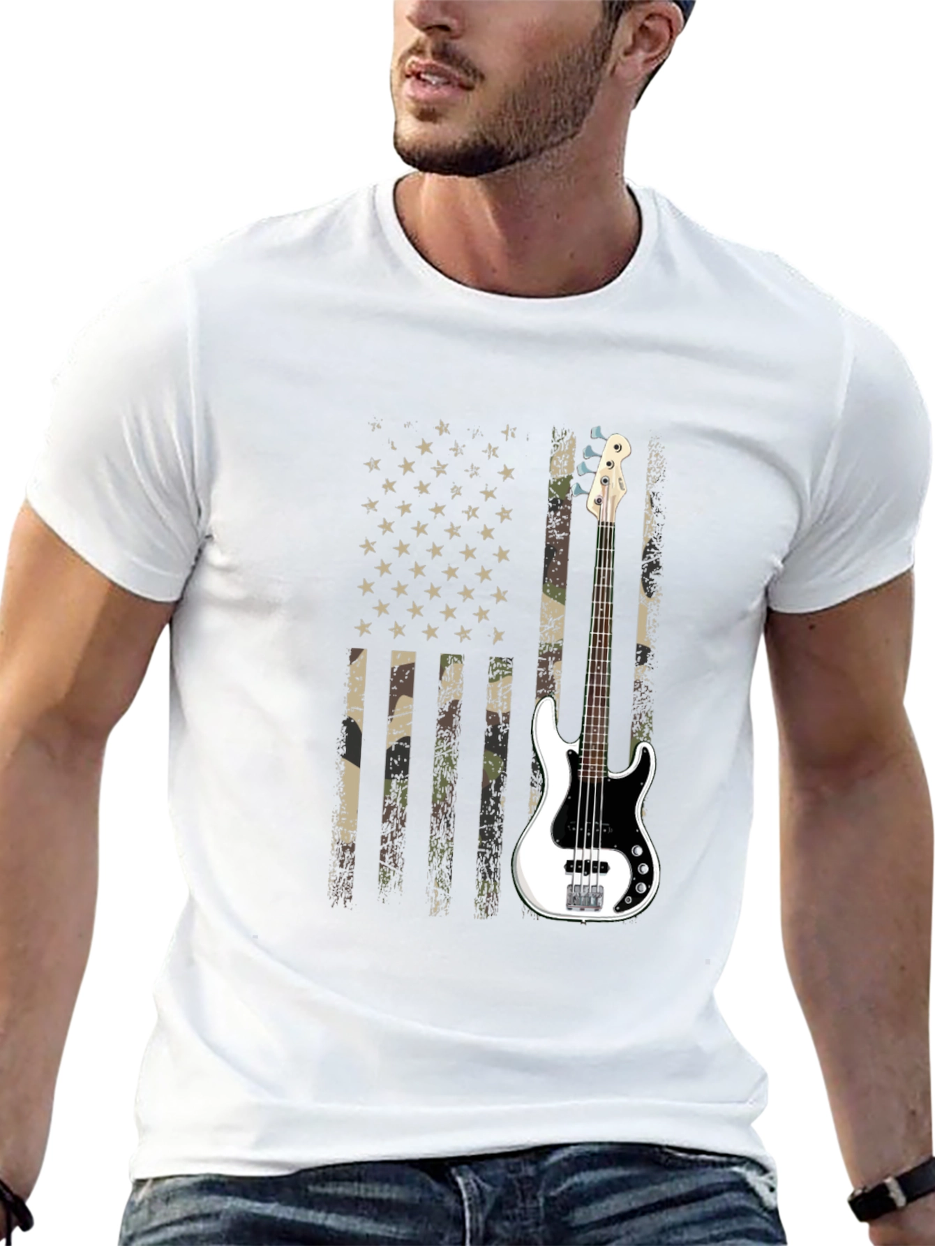 American Flag Guitar T-Shirt
