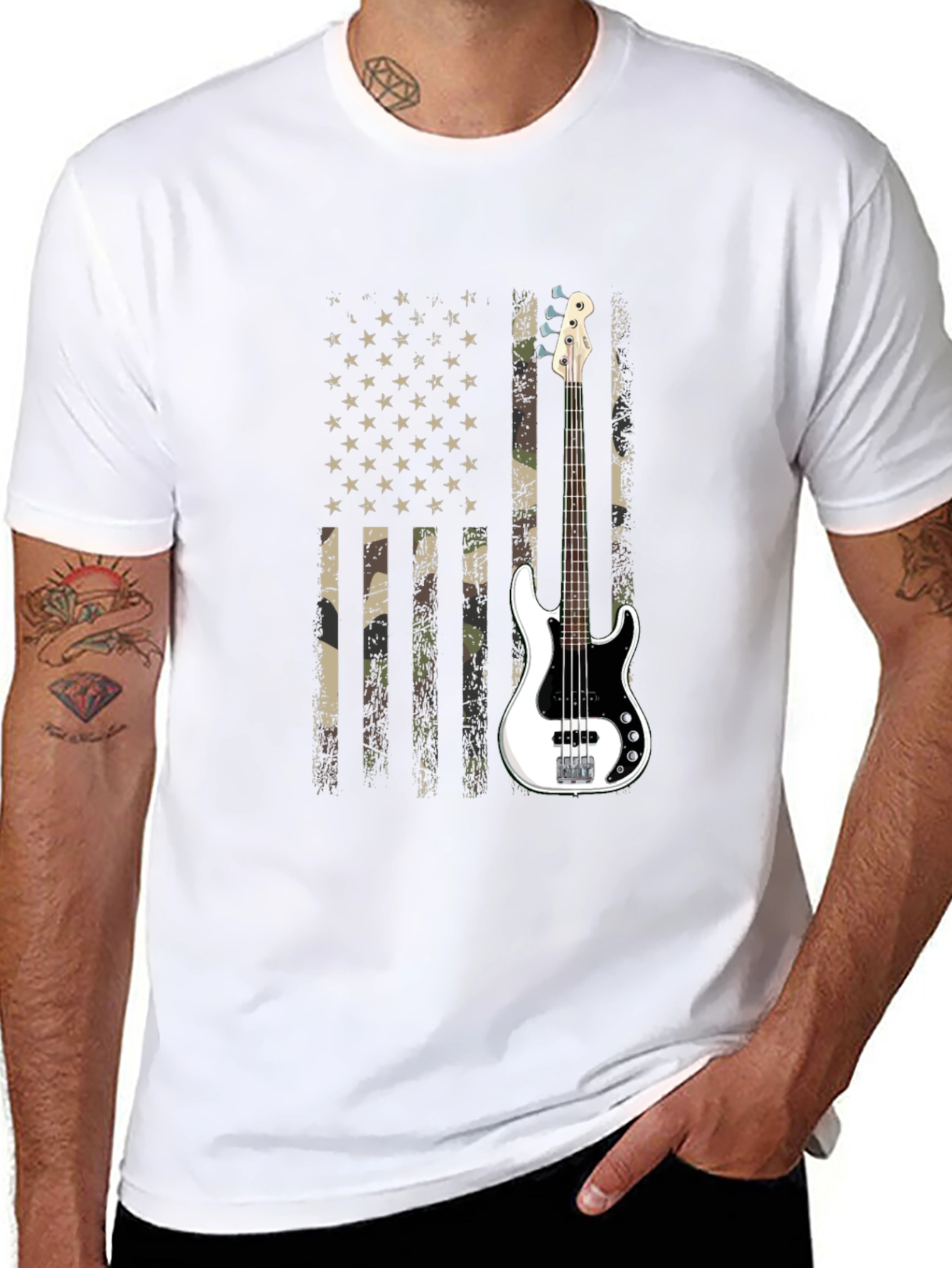 American Flag Guitar T-Shirt