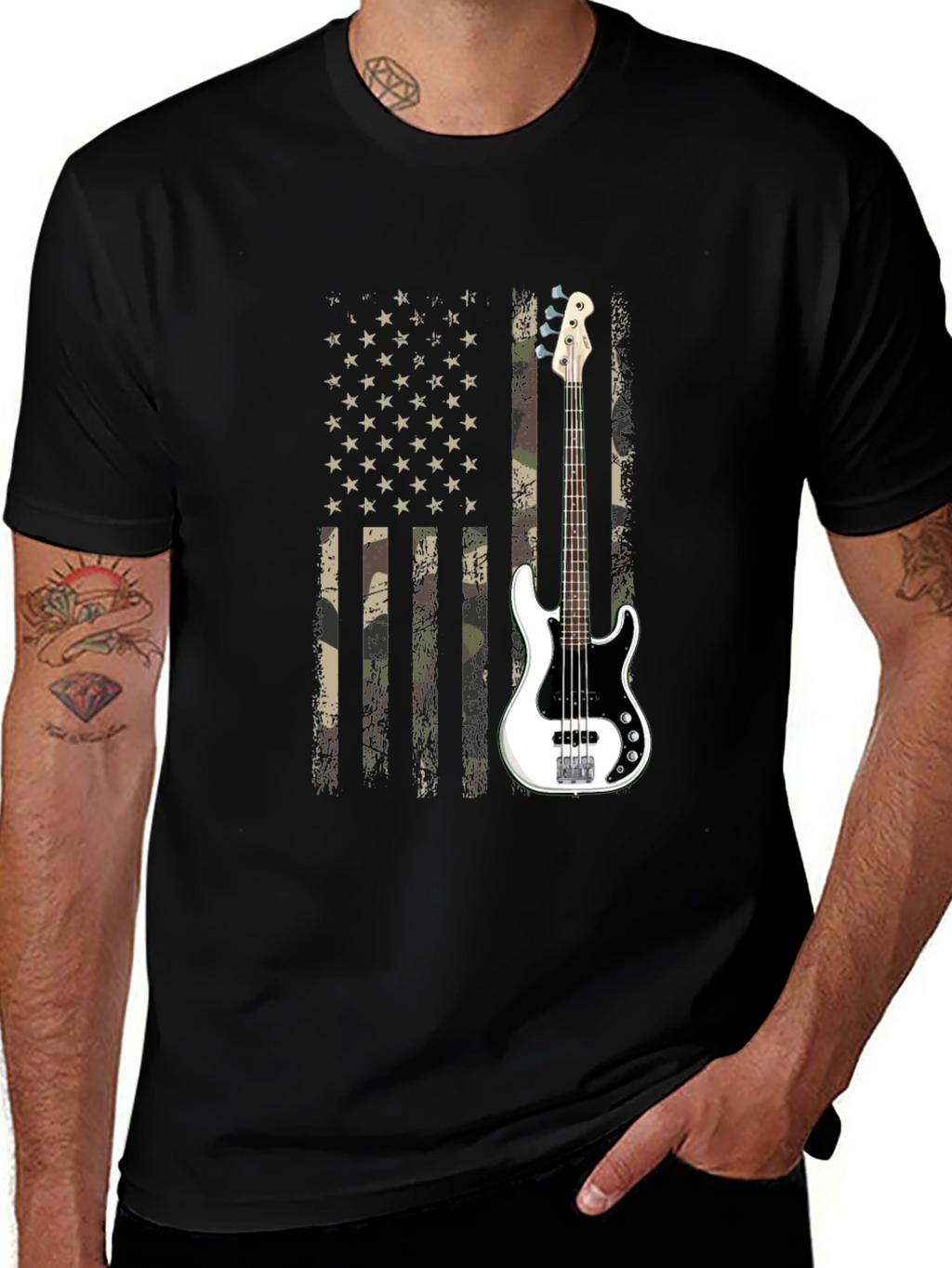 American Flag Guitar T-Shirt