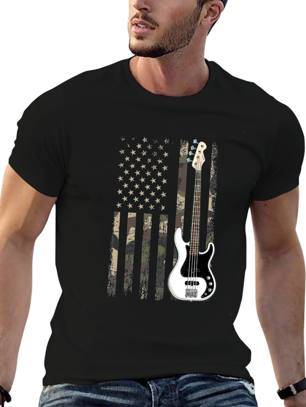 American Flag Guitar T-Shirt