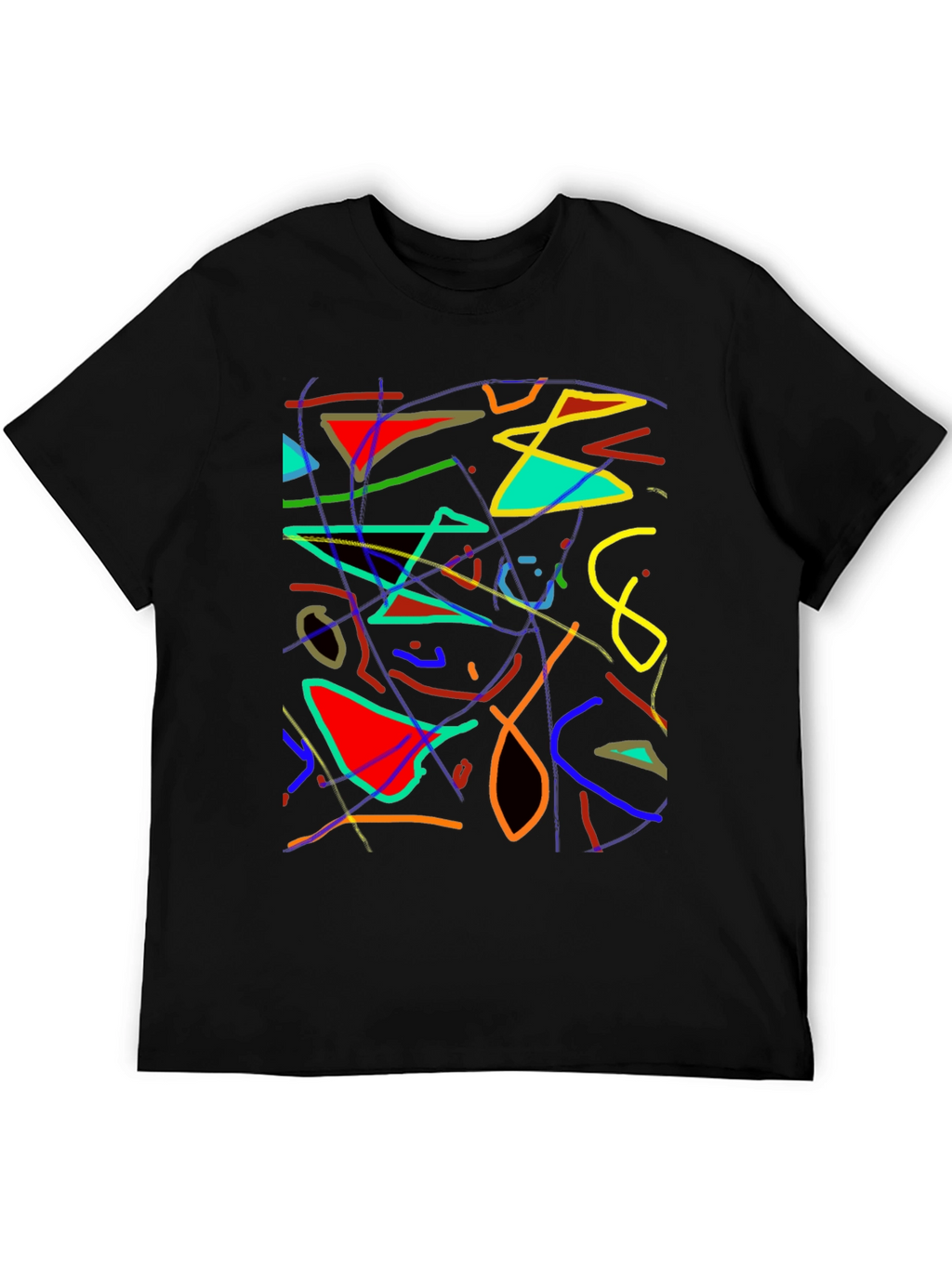 Abstract Art Graphic Print Black T-Shirt