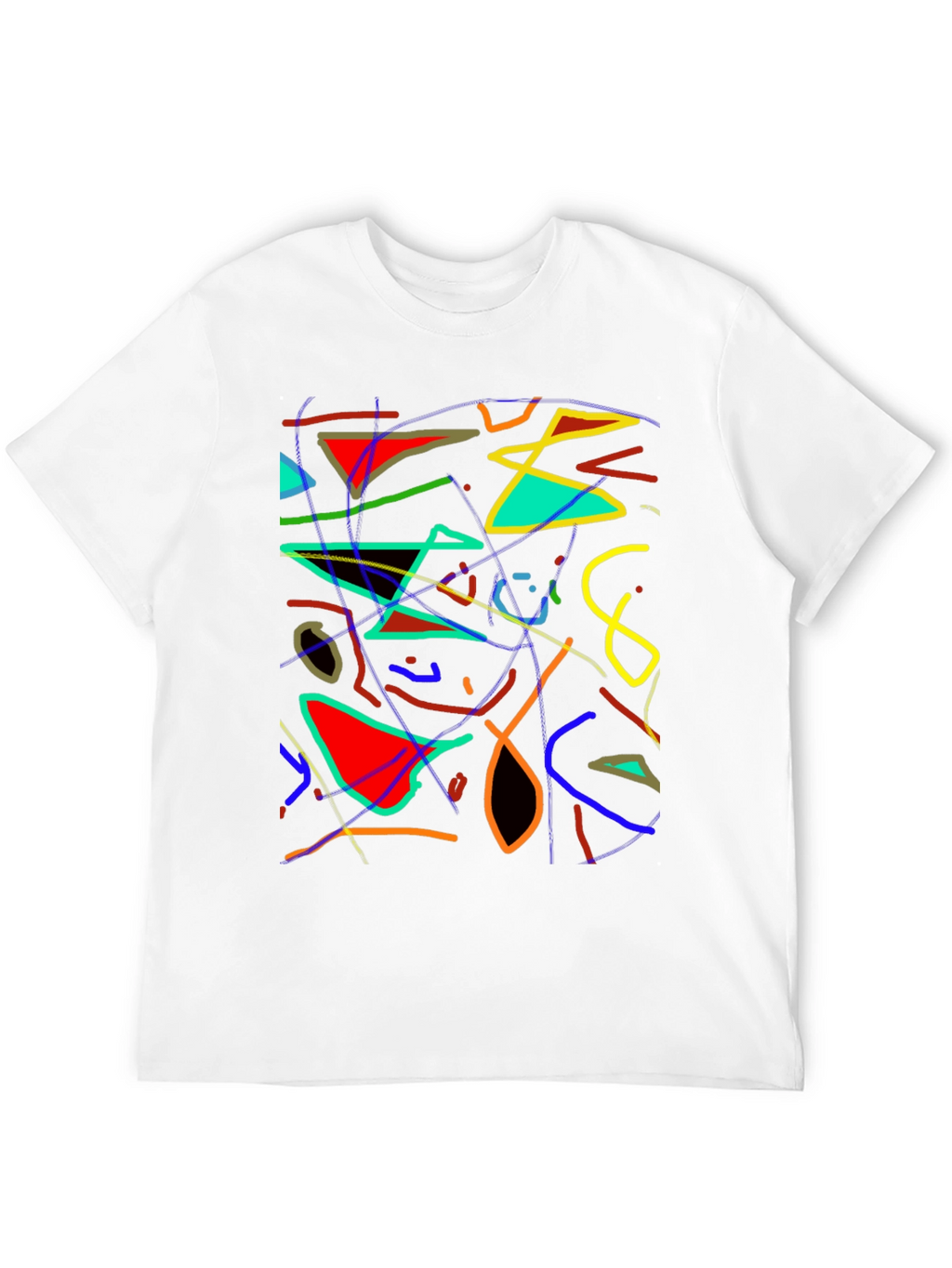 Abstract Art Graphic Print Black T-Shirt