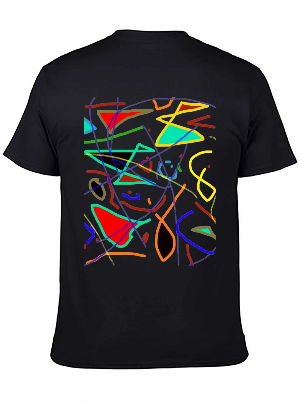 Abstract Art Graphic Print Black T-Shirt