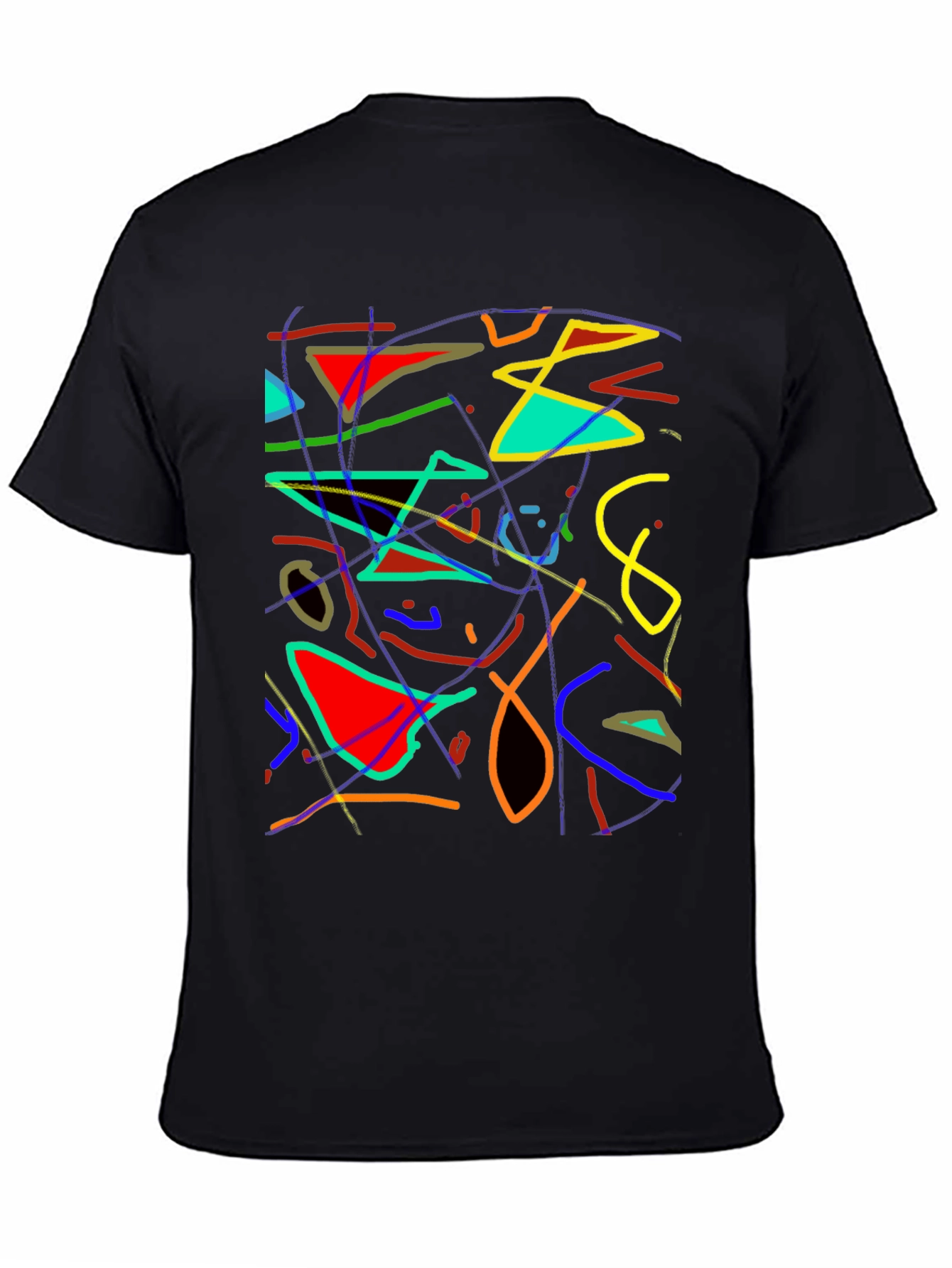 Abstract Art Graphic Print Black T-Shirt