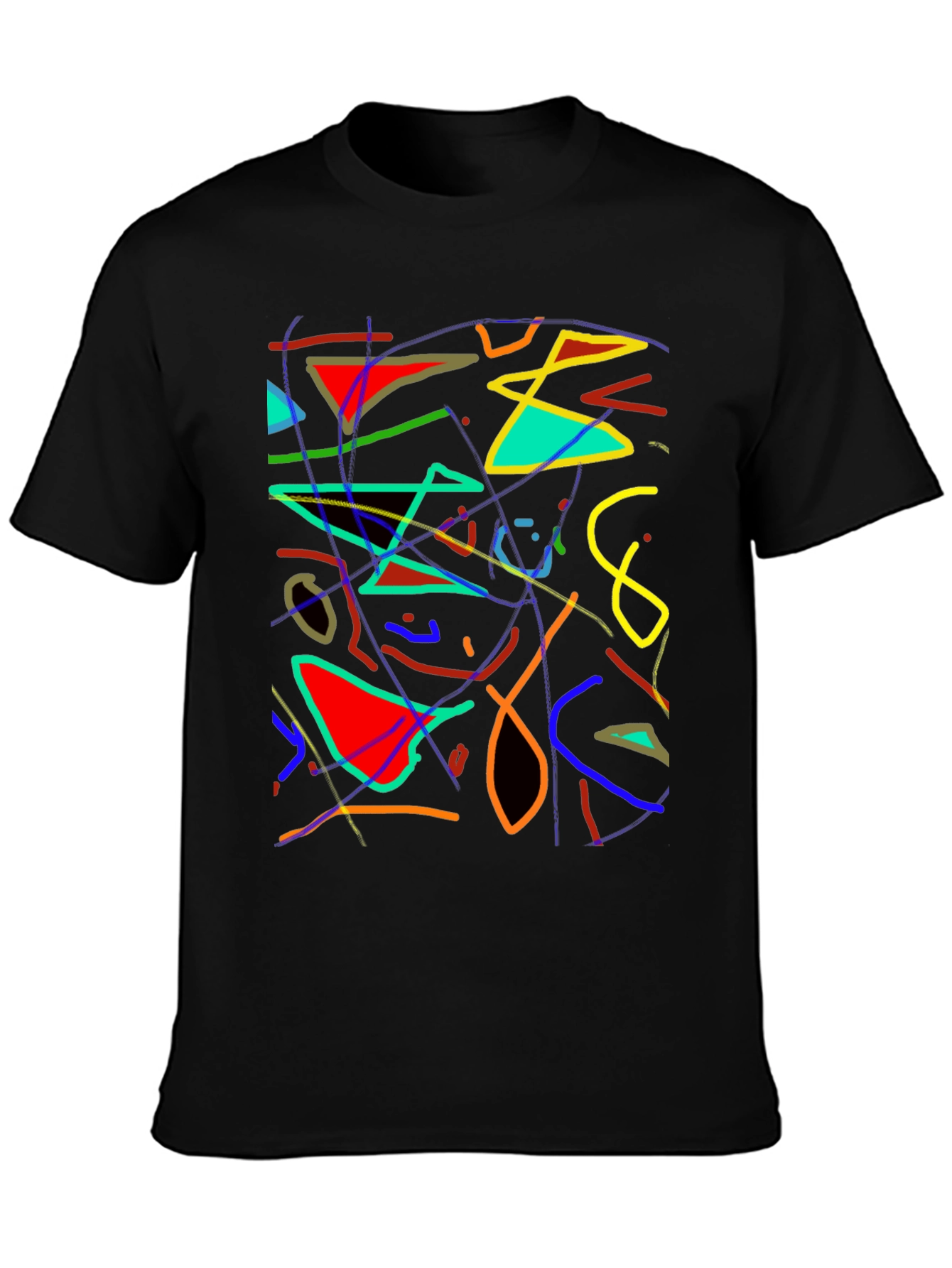 Abstract Art Graphic Print Black T-Shirt