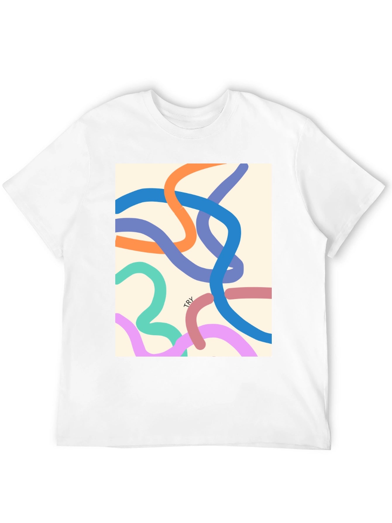 Abstract Line Art Graphic Tee - Modern Casual Style