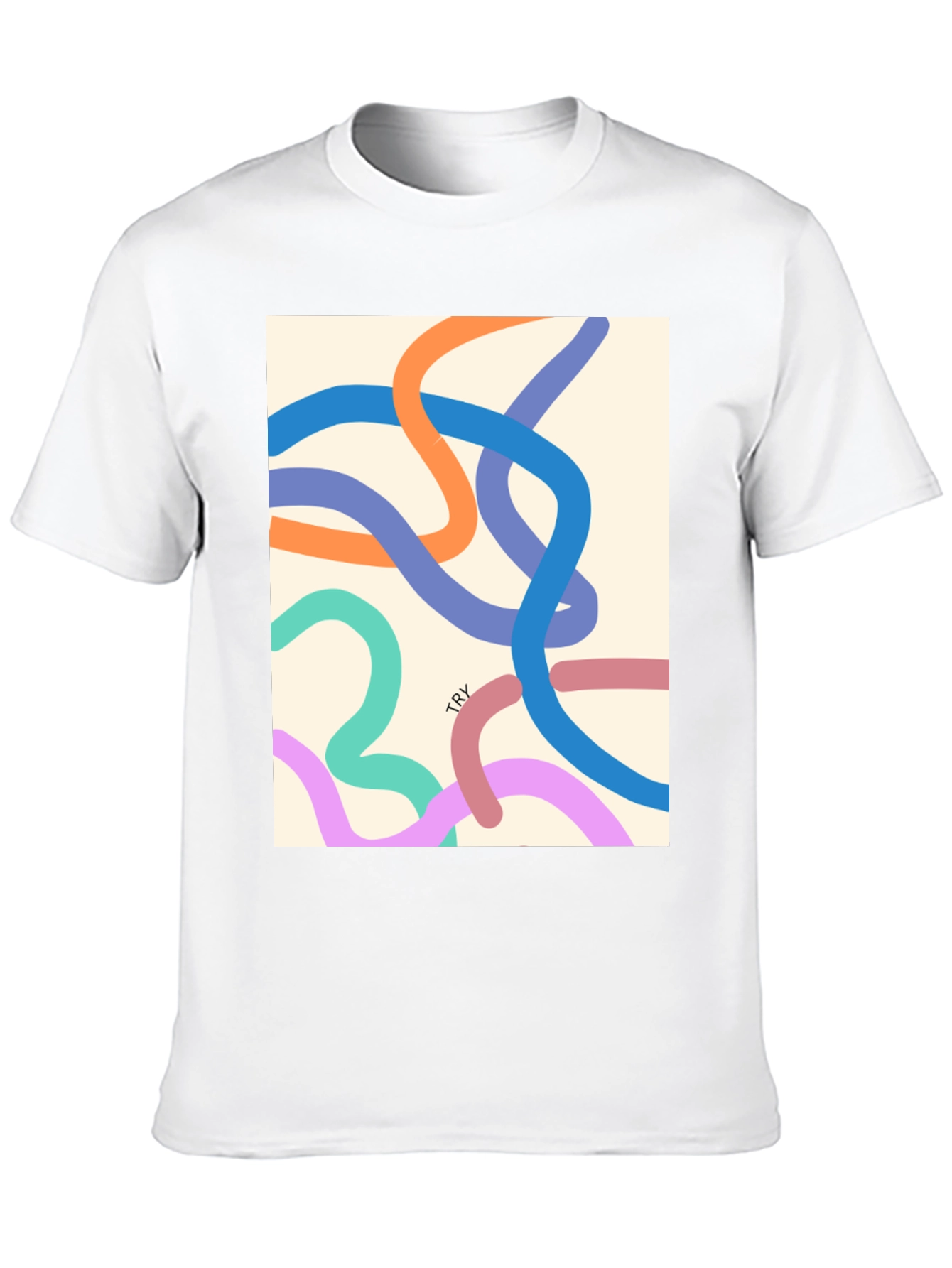 Abstract Line Art Graphic Tee - Modern Casual Style