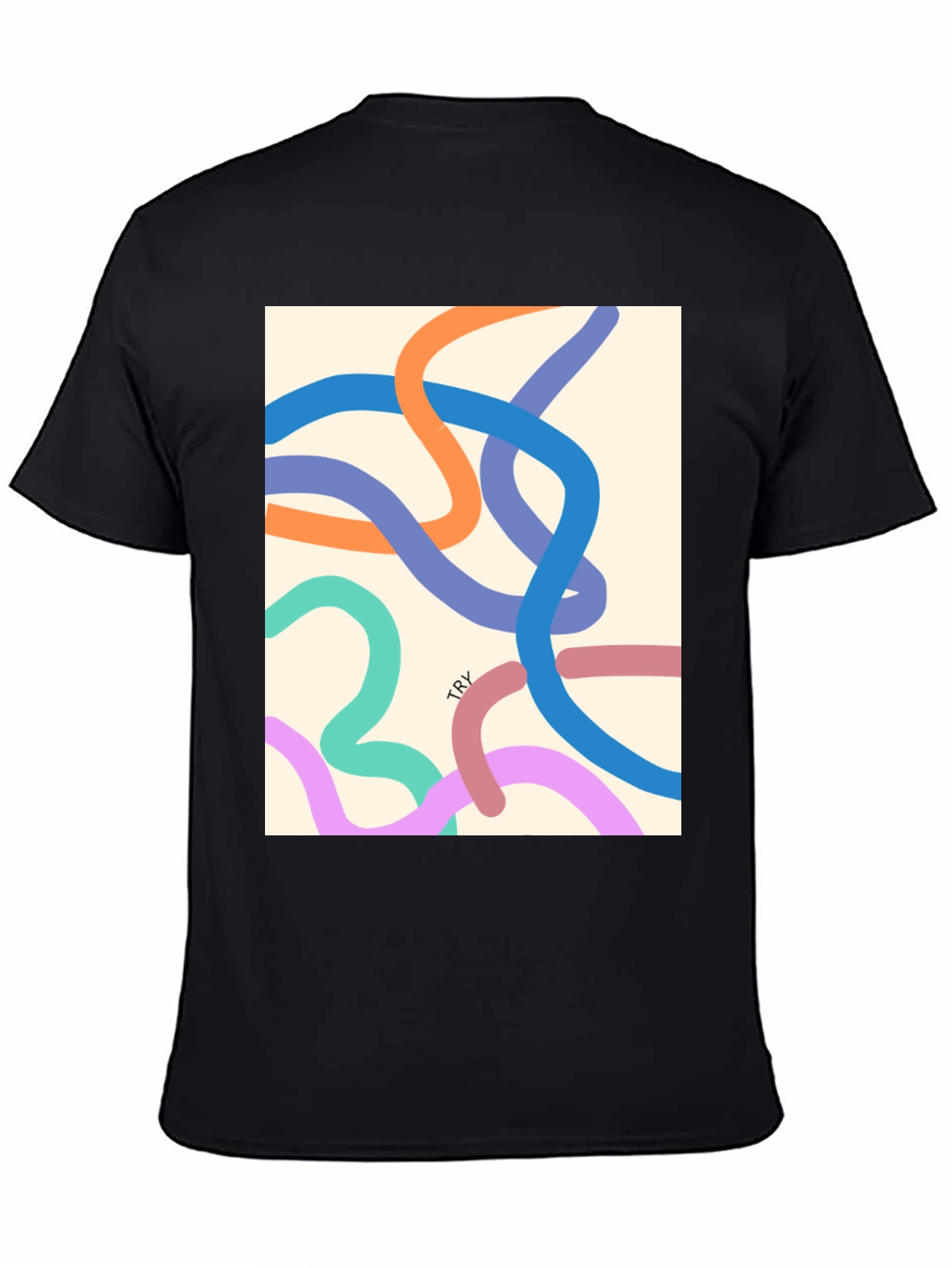 Abstract Line Art Graphic Tee - Modern Casual Style