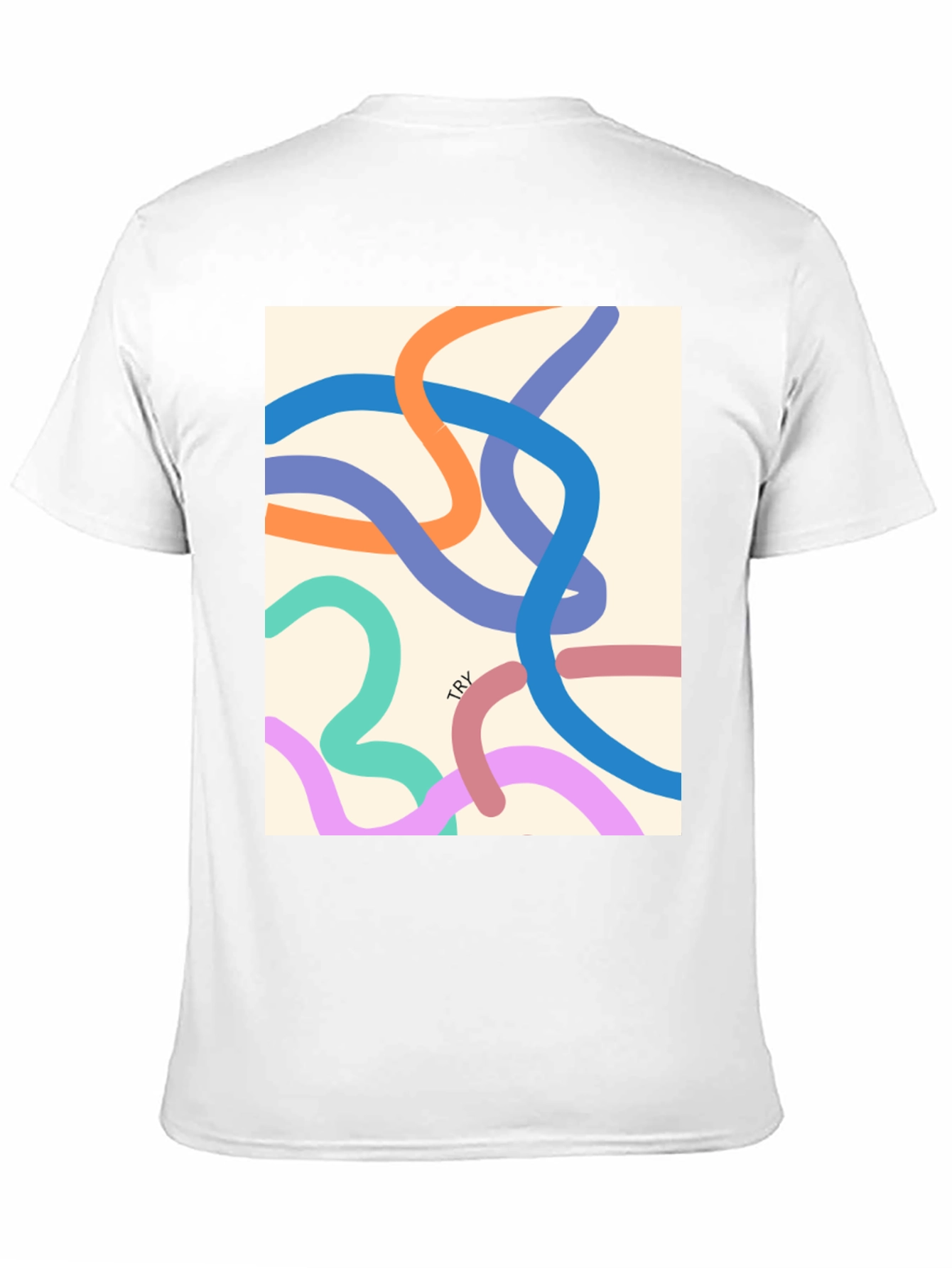 Abstract Line Art Graphic Tee - Modern Casual Style