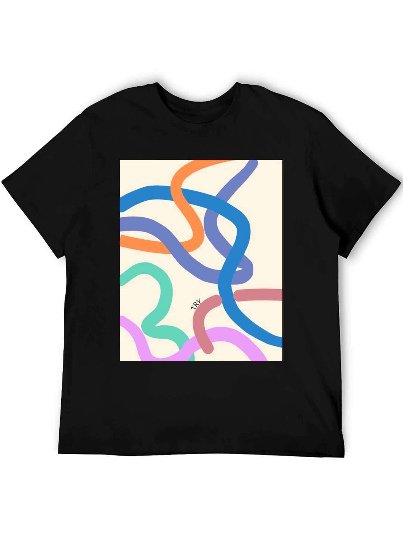 Abstract Line Art Graphic Tee - Modern Casual Style