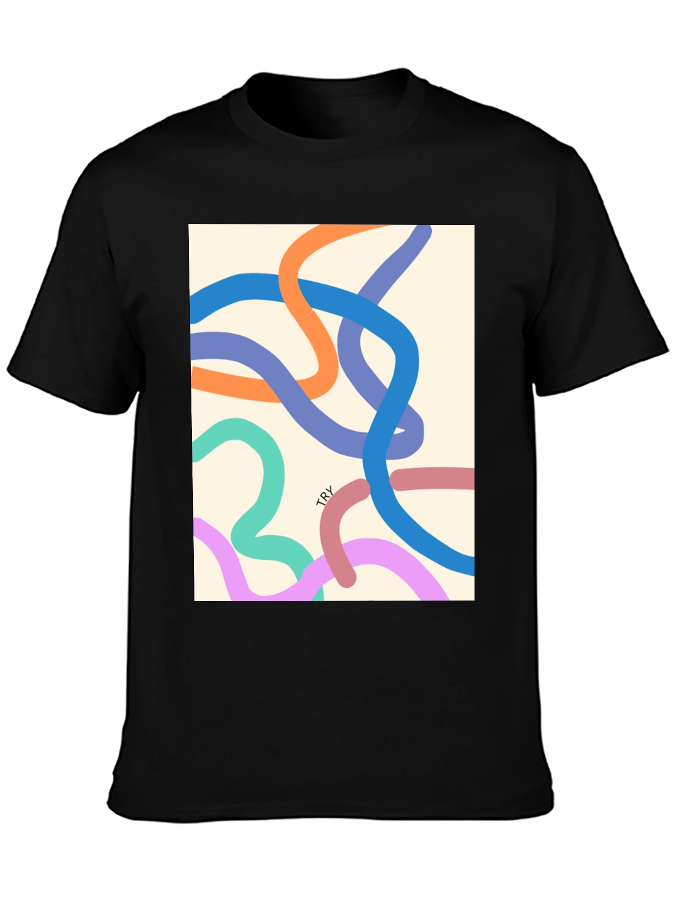Abstract Line Art Graphic Tee - Modern Casual Style