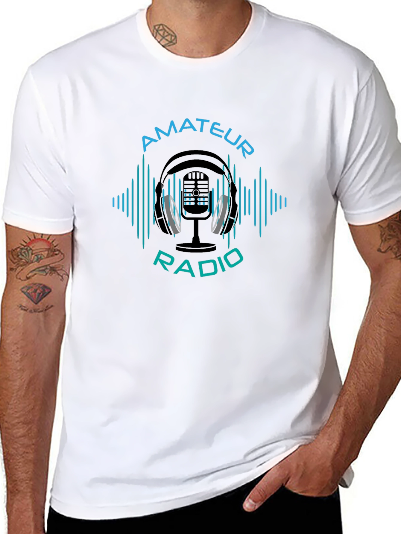 Amateur Radio Graphic Tee - Black Cotton T-Shirt