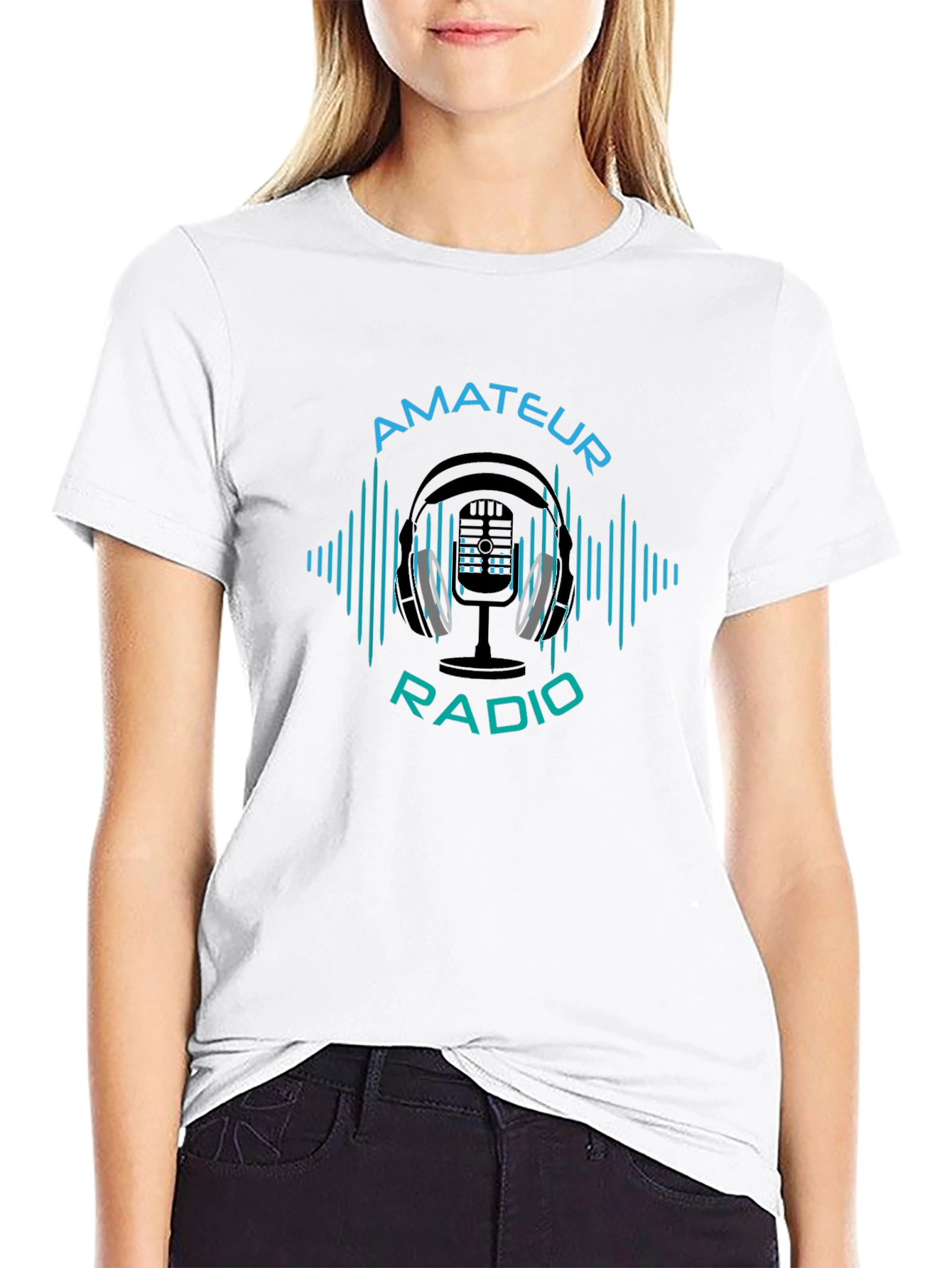 Amateur Radio Graphic Tee - Black Cotton T-Shirt