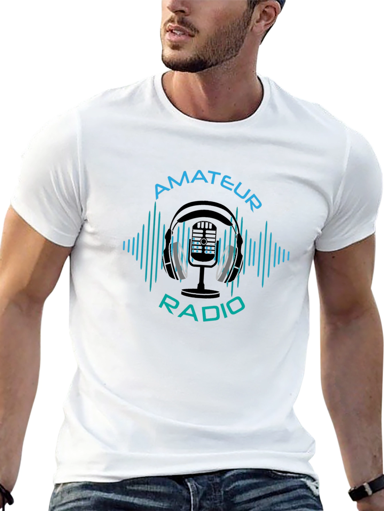 Amateur Radio Graphic Tee - Black Cotton T-Shirt