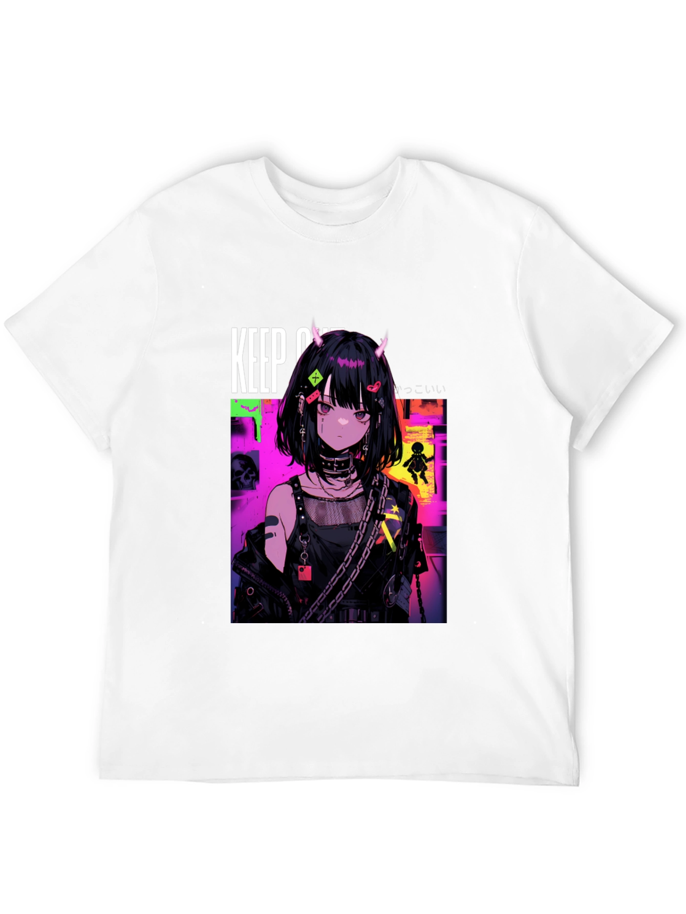 Anime Girl Graphic Black T-Shirt
