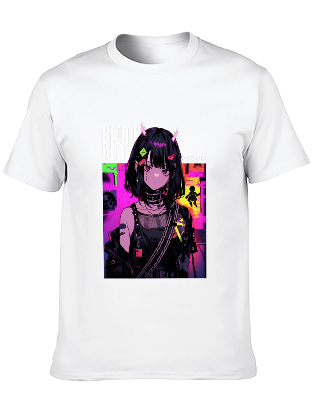 Anime Girl Graphic Black T-Shirt