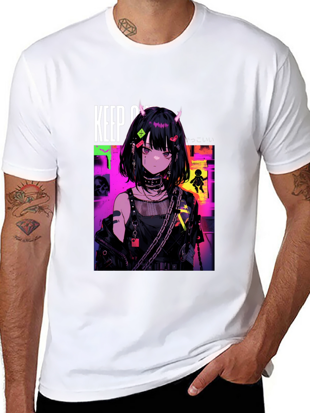 Anime Girl Graphic Black T-Shirt
