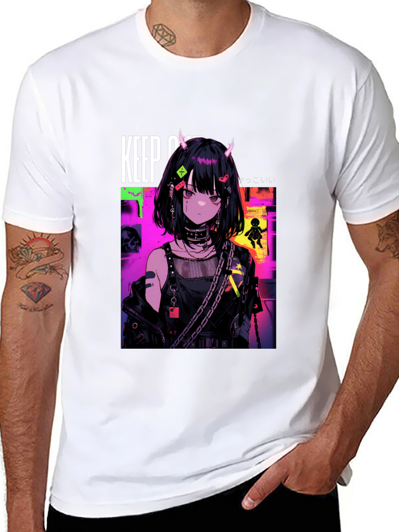 Anime Girl Graphic Black T-Shirt