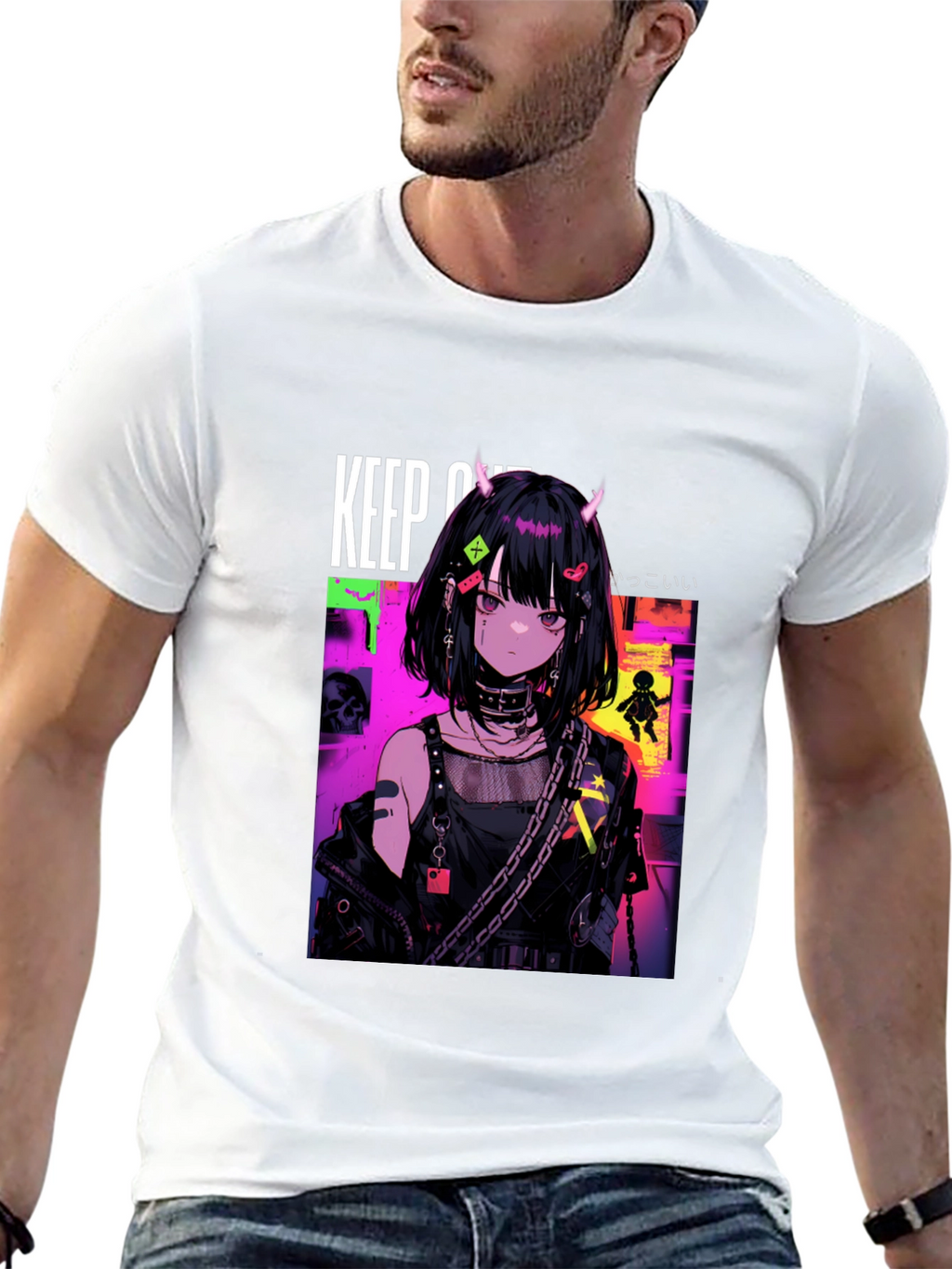 Anime Girl Graphic Black T-Shirt