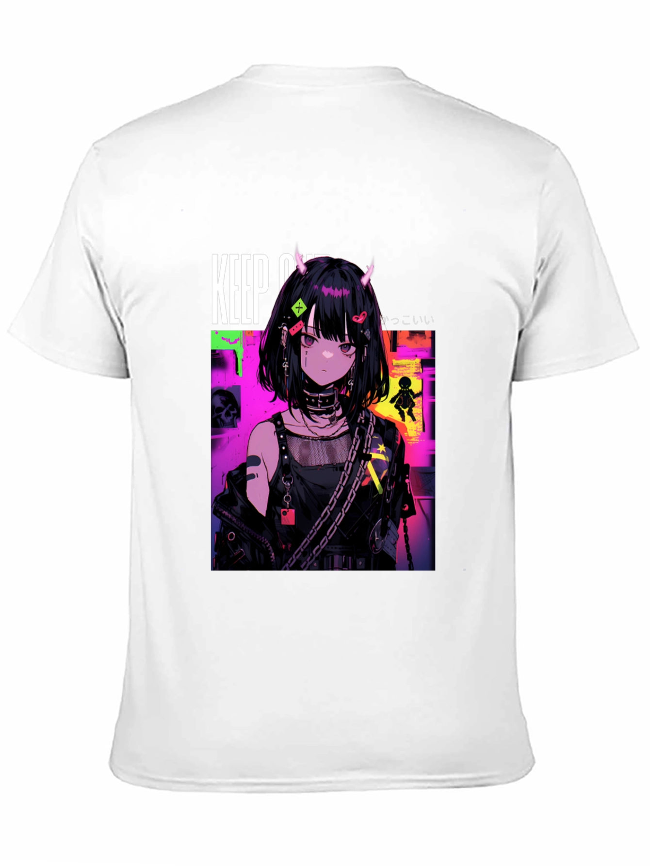 Anime Girl Graphic Black T-Shirt