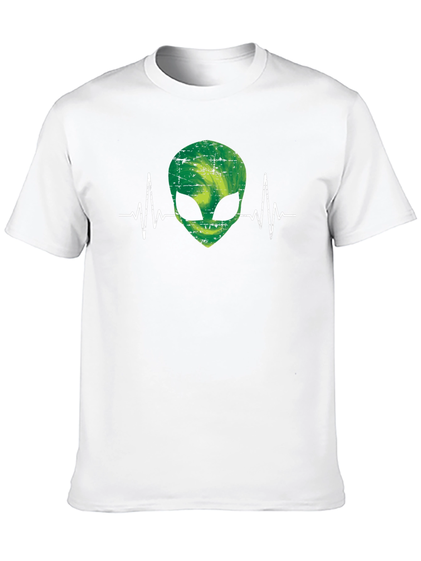 Alien Heartbeat Graphic Tee - Black Cotton T-Shirt