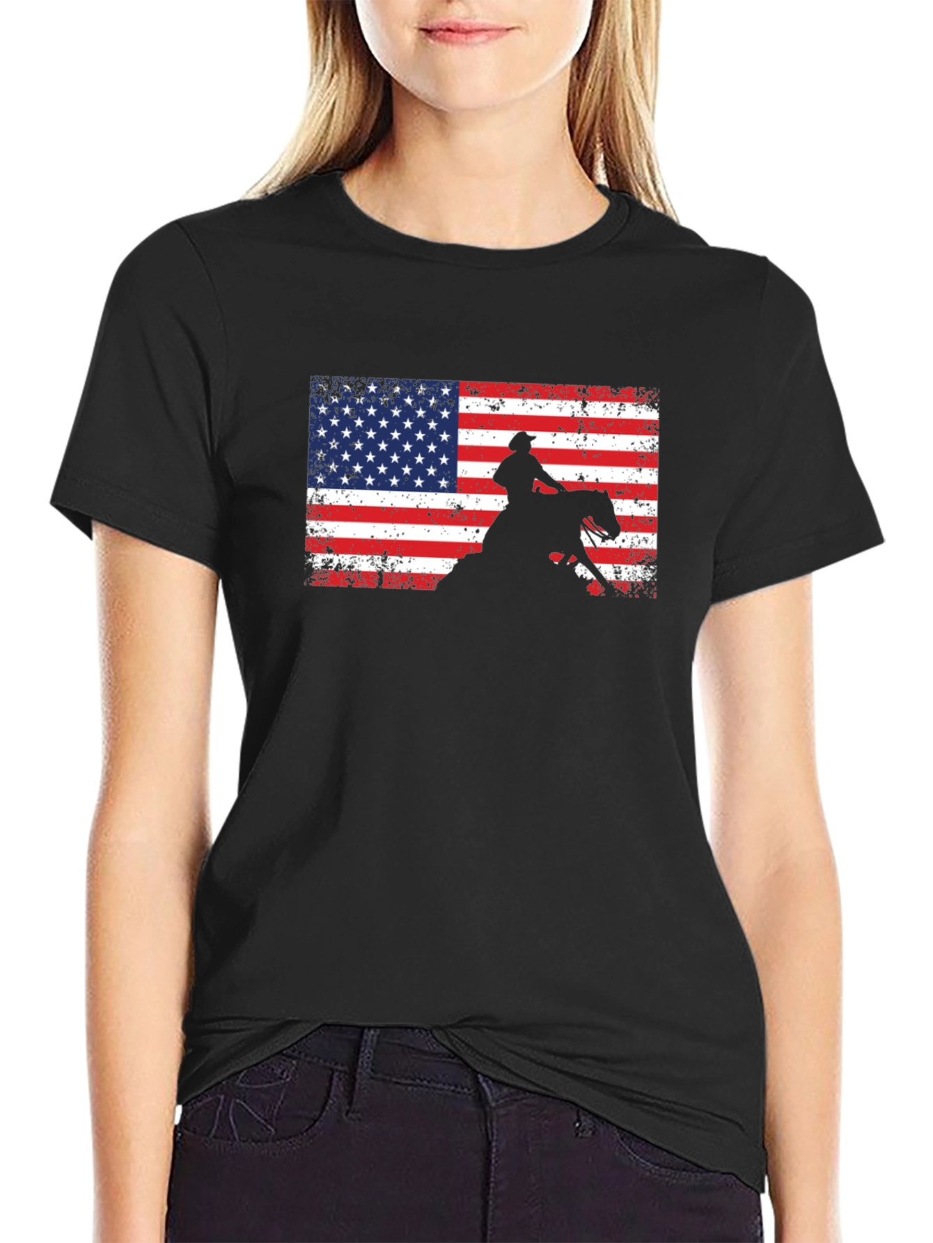 American Cowboy T-Shirt: Patriotic Rodeo Style