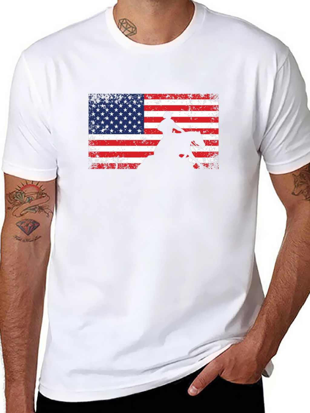 American Cowboy T-Shirt: Patriotic Rodeo Style