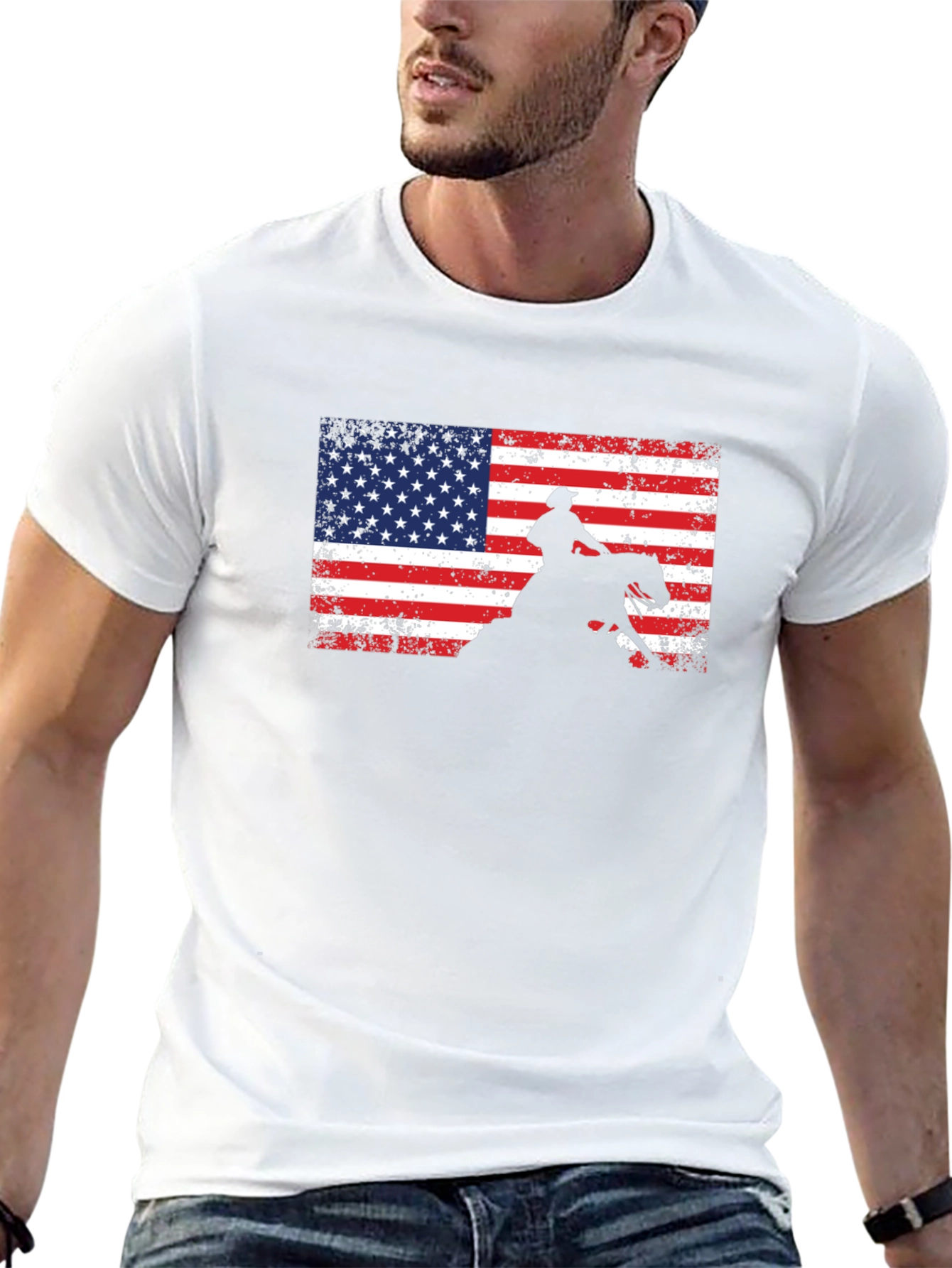 American Cowboy T-Shirt: Patriotic Rodeo Style