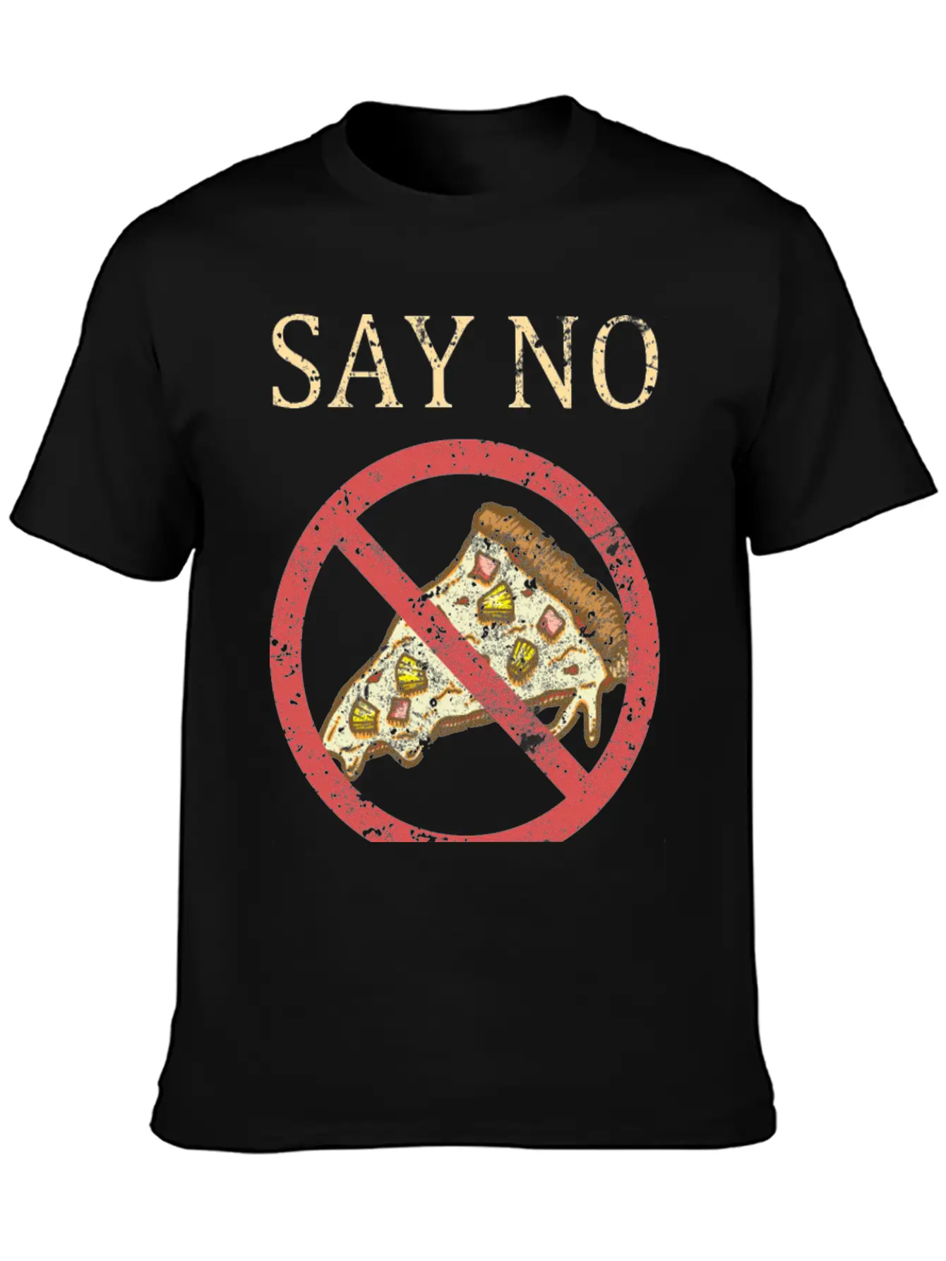 "Say No To Pineapple On Pizza" Vintage Pizza Art Timeless Short Sleeve Tee – Comfy And Minimalist Design