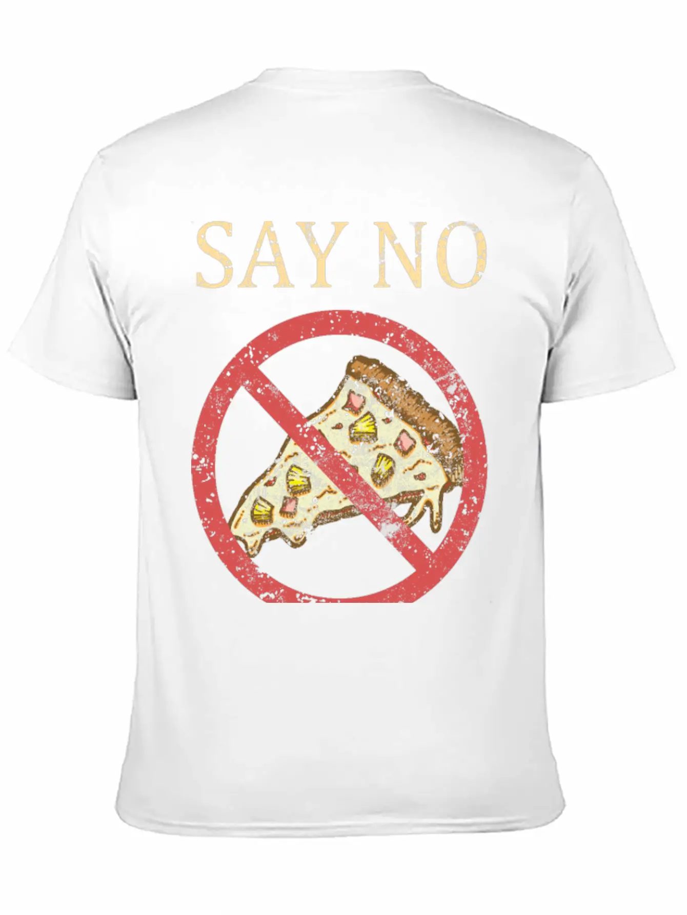 "Say No To Pineapple On Pizza" Vintage Pizza Art Timeless Short Sleeve Tee – Comfy And Minimalist Design