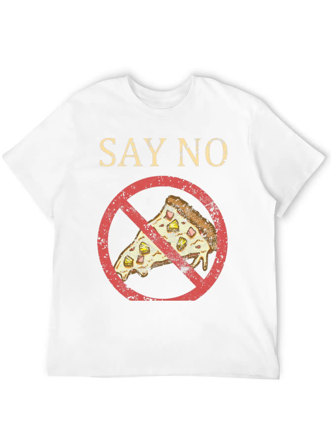 "Say No To Pineapple On Pizza" Vintage Pizza Art Timeless Short Sleeve Tee – Comfy And Minimalist Design