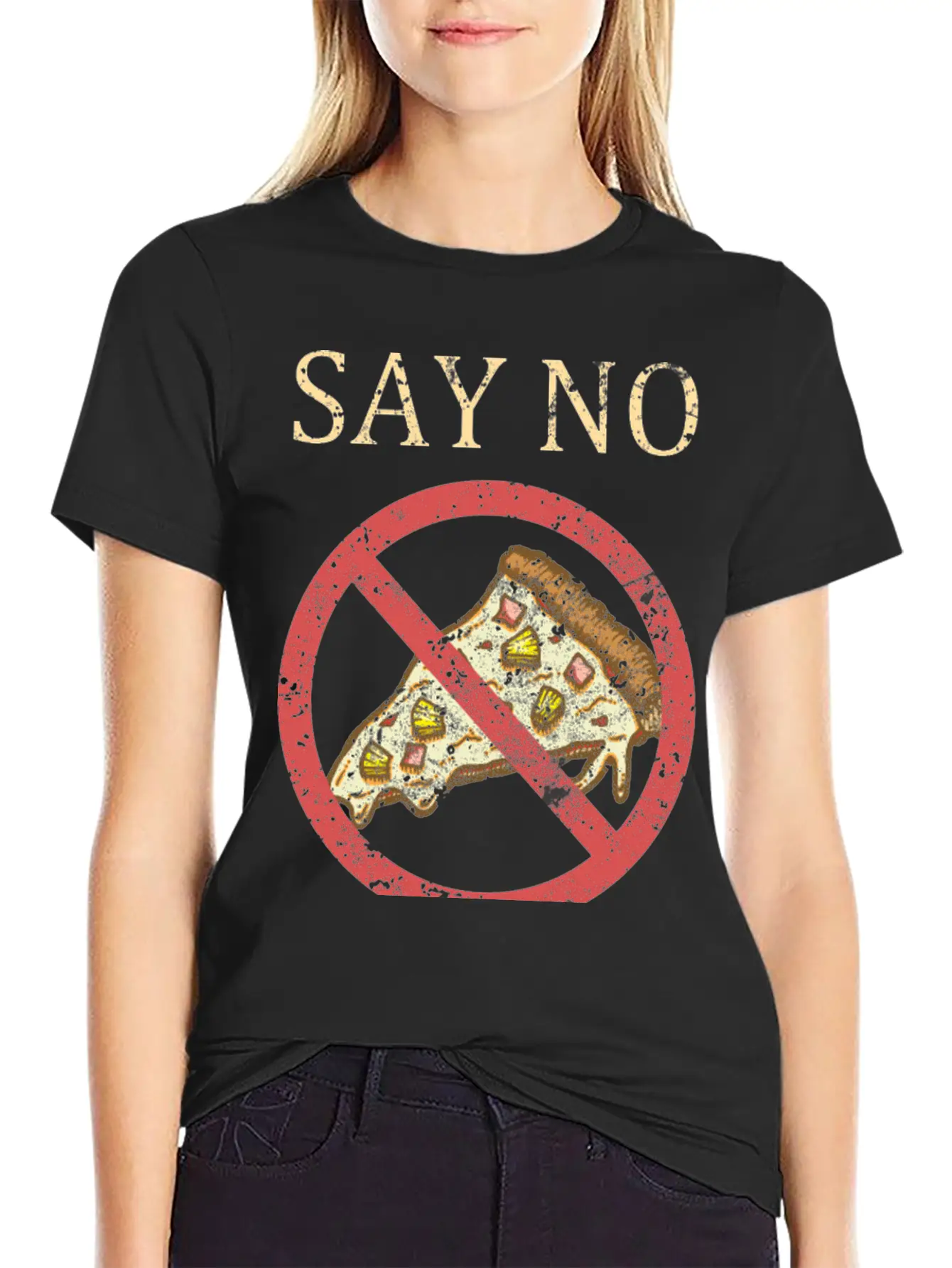 "Say No To Pineapple On Pizza" Vintage Pizza Art Timeless Short Sleeve Tee – Comfy And Minimalist Design