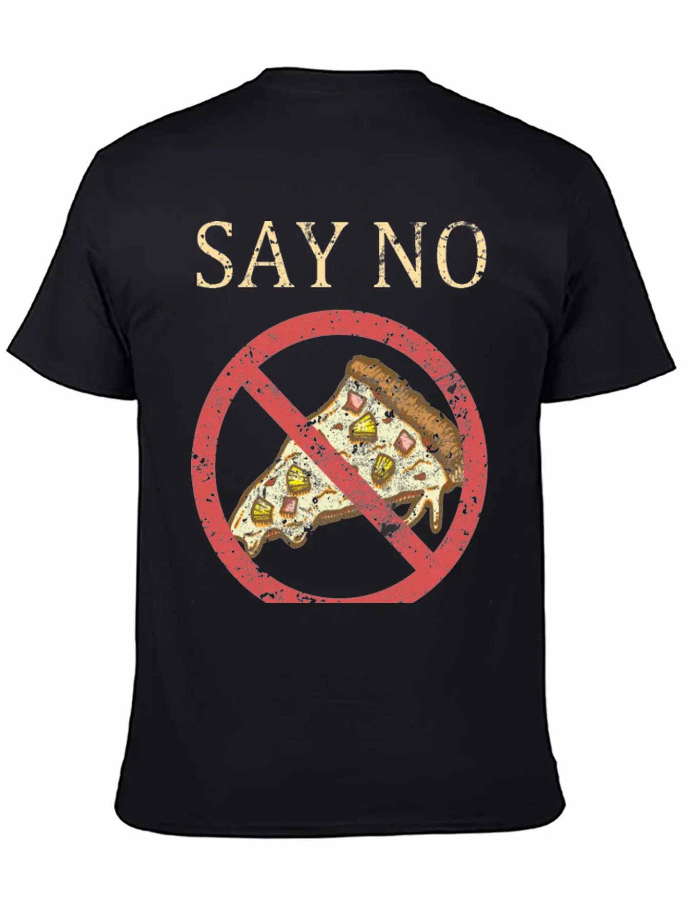 "Say No To Pineapple On Pizza" Vintage Pizza Art Timeless Short Sleeve Tee – Comfy And Minimalist Design