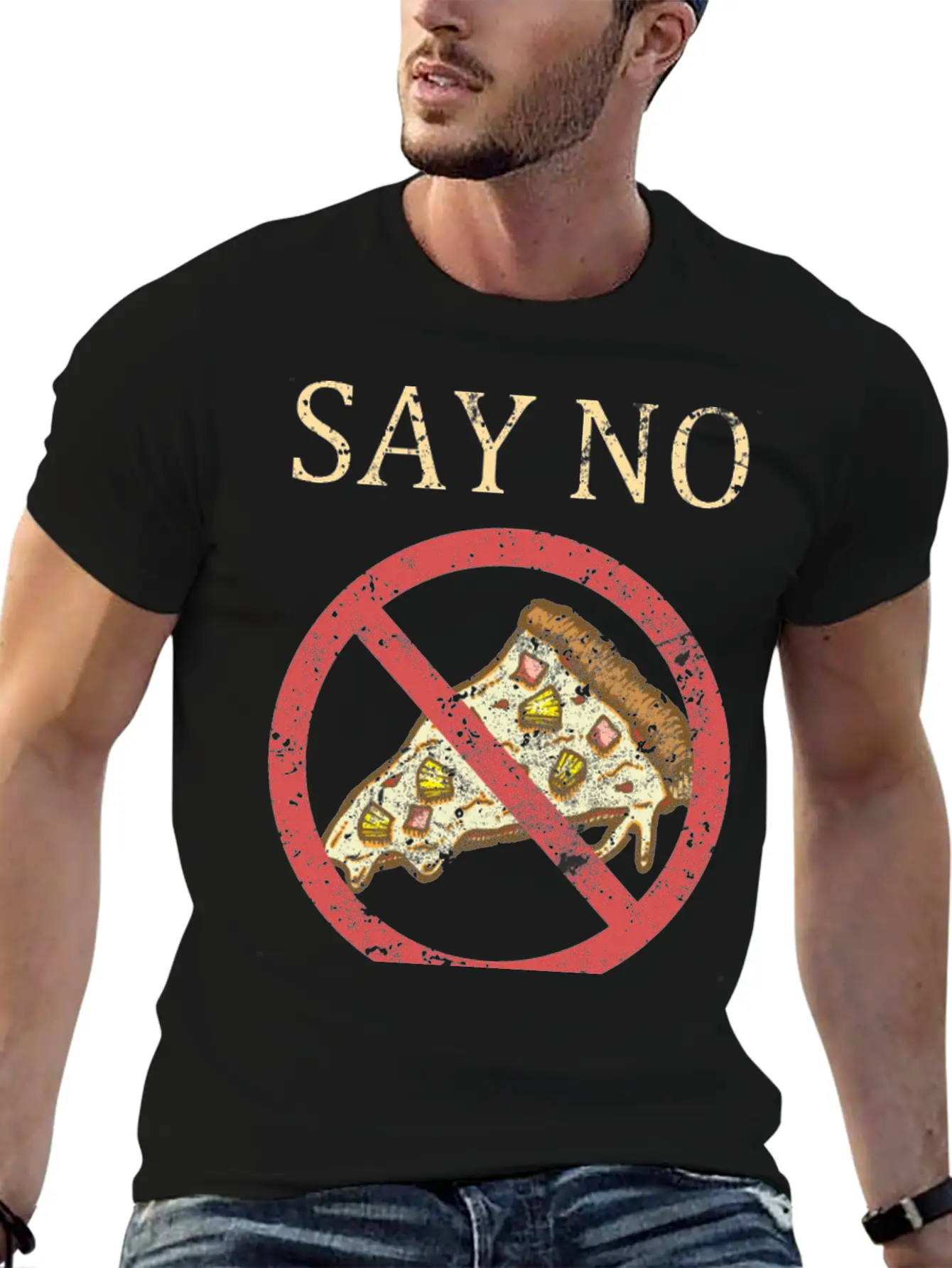 "Say No To Pineapple On Pizza" Vintage Pizza Art Timeless Short Sleeve Tee – Comfy And Minimalist Design