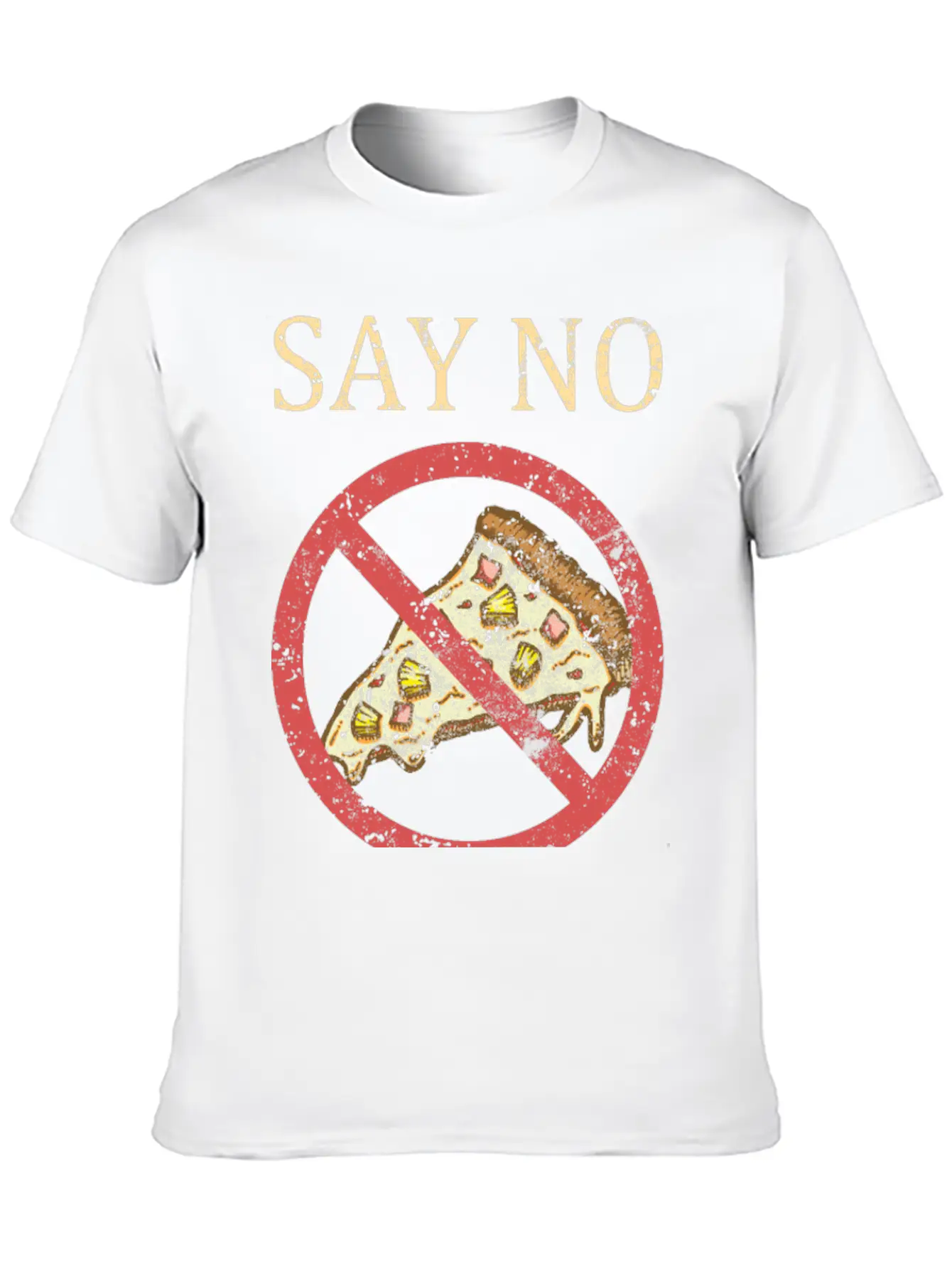 "Say No To Pineapple On Pizza" Vintage Pizza Art Timeless Short Sleeve Tee – Comfy And Minimalist Design