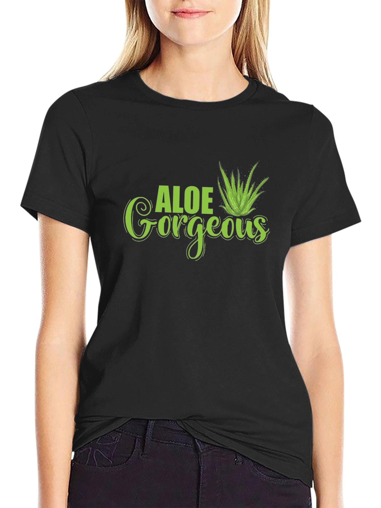 Aloe Gorgeous Black T-Shirt - Stylish & Comfortable