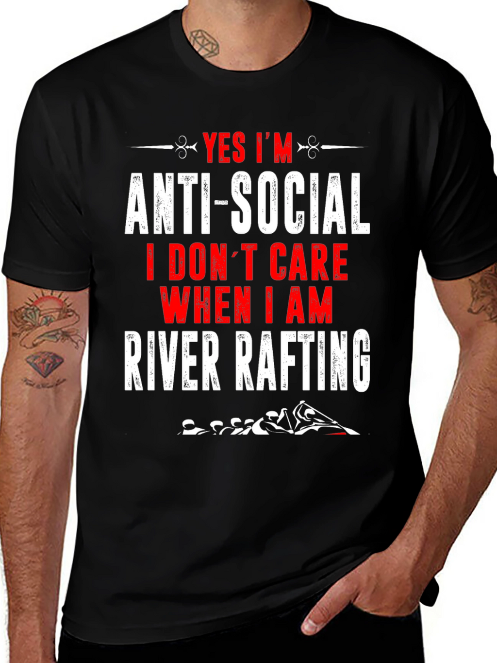 Anti-Social River Rafting Graphic T-Shirt