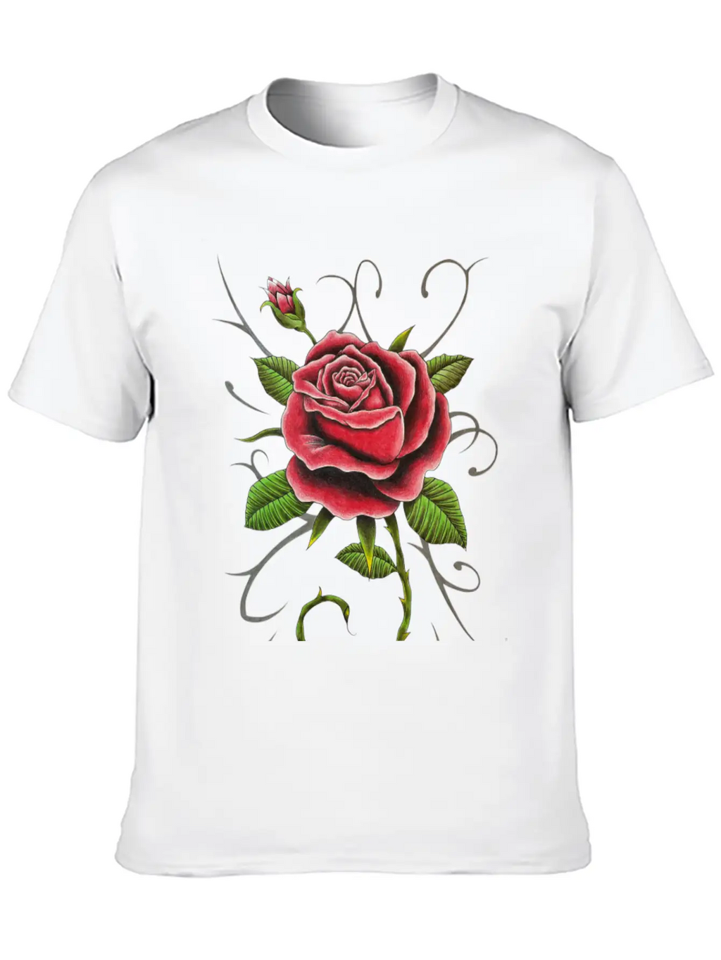 "Tattoo Style Red Rose" - Design Timeless Short Sleeve Tee – Comfy And Minimalist Design