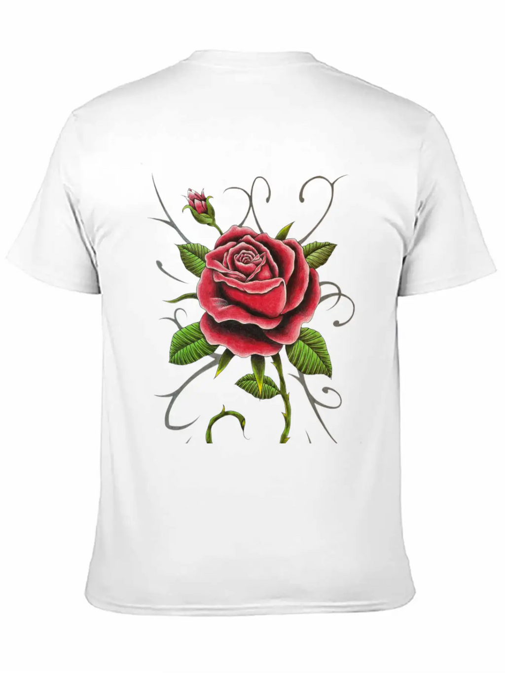 "Tattoo Style Red Rose" - Design Timeless Short Sleeve Tee – Comfy And Minimalist Design